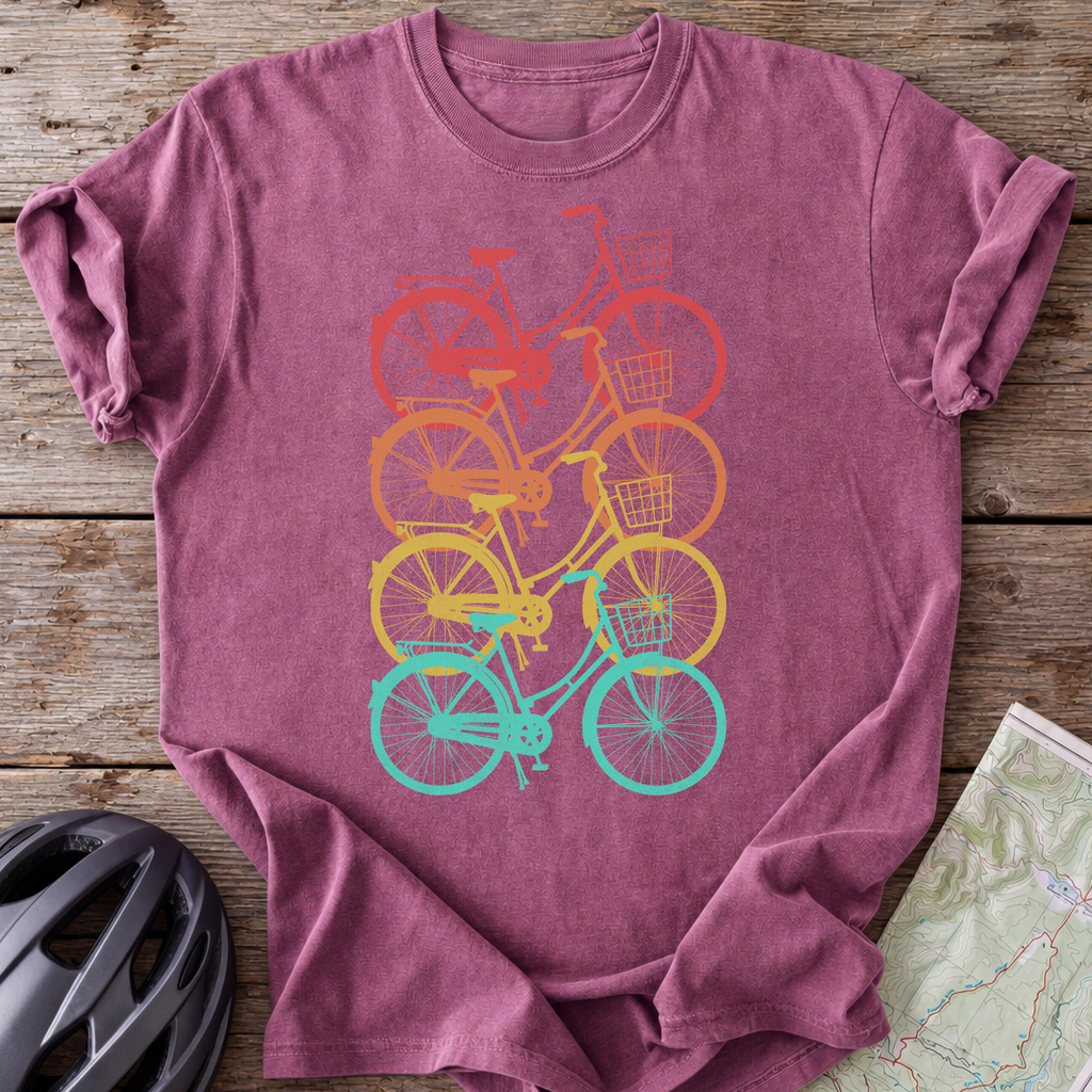 Classic Bikes In Retro Colors T-shirt
