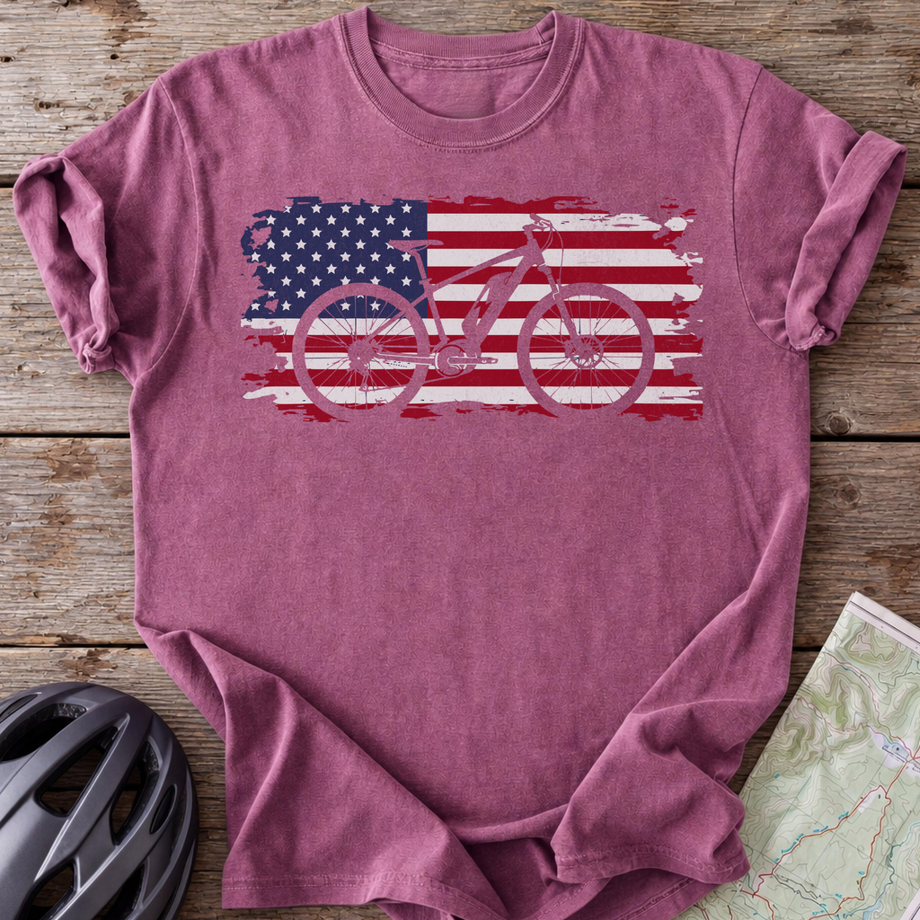 USA E-Bike Flag T-shirt