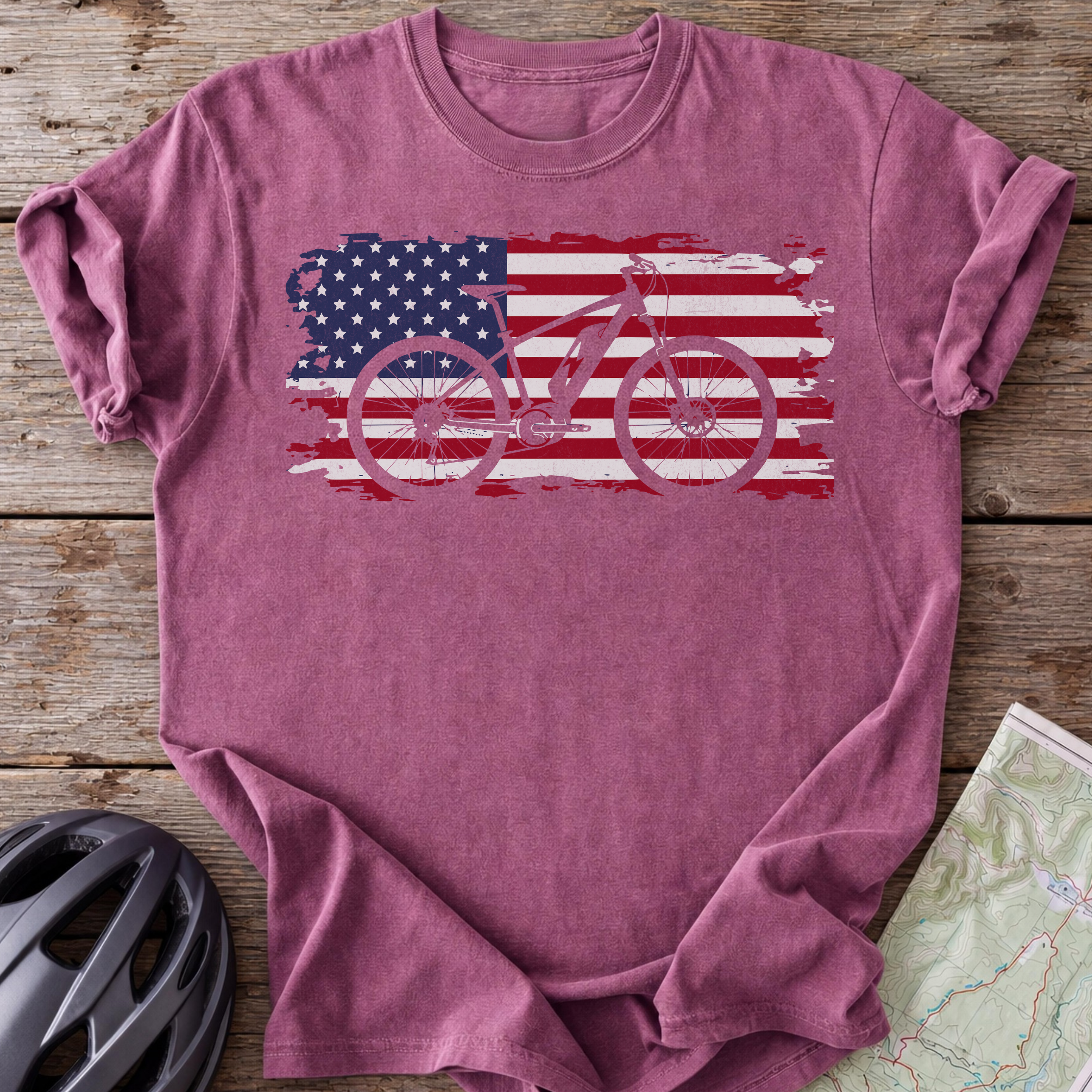 USA E-Bike Flag T-shirt