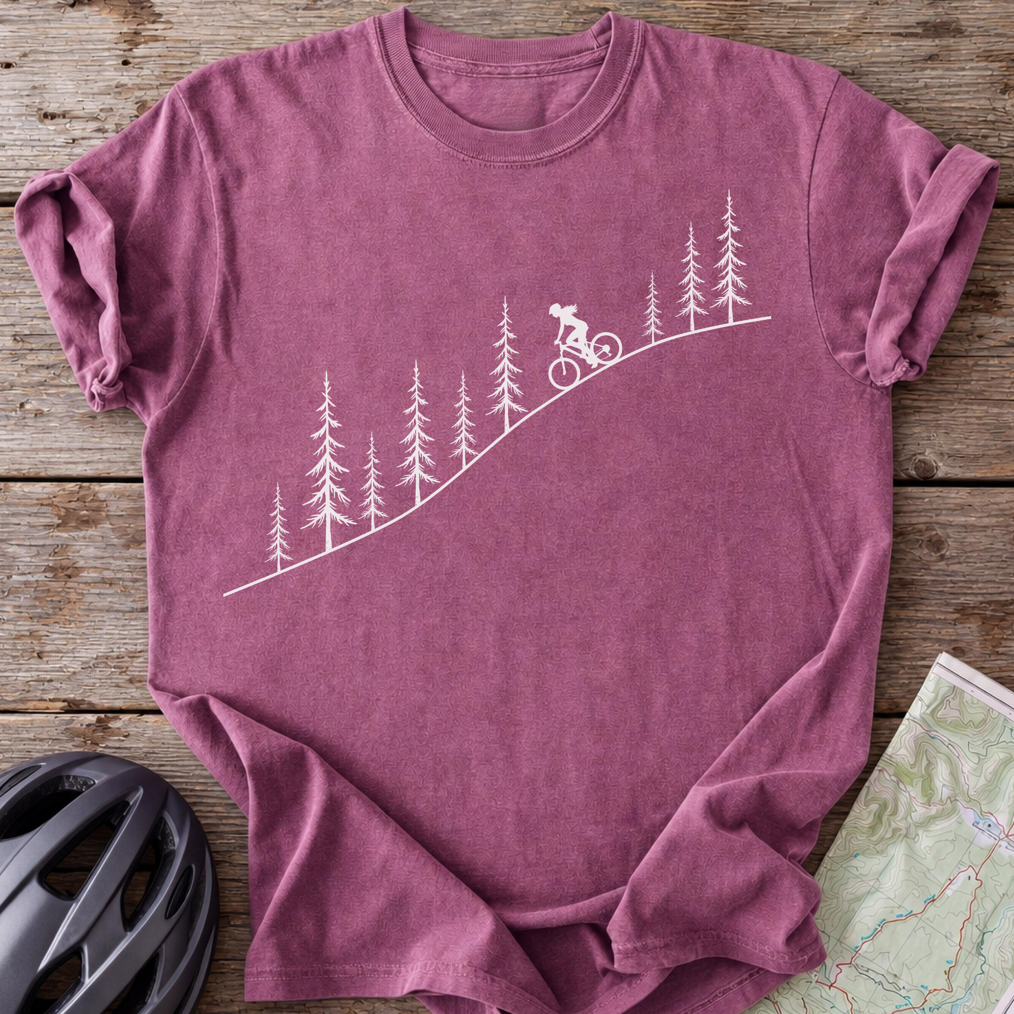 Female Mountain Pine Cycling  T-shirt