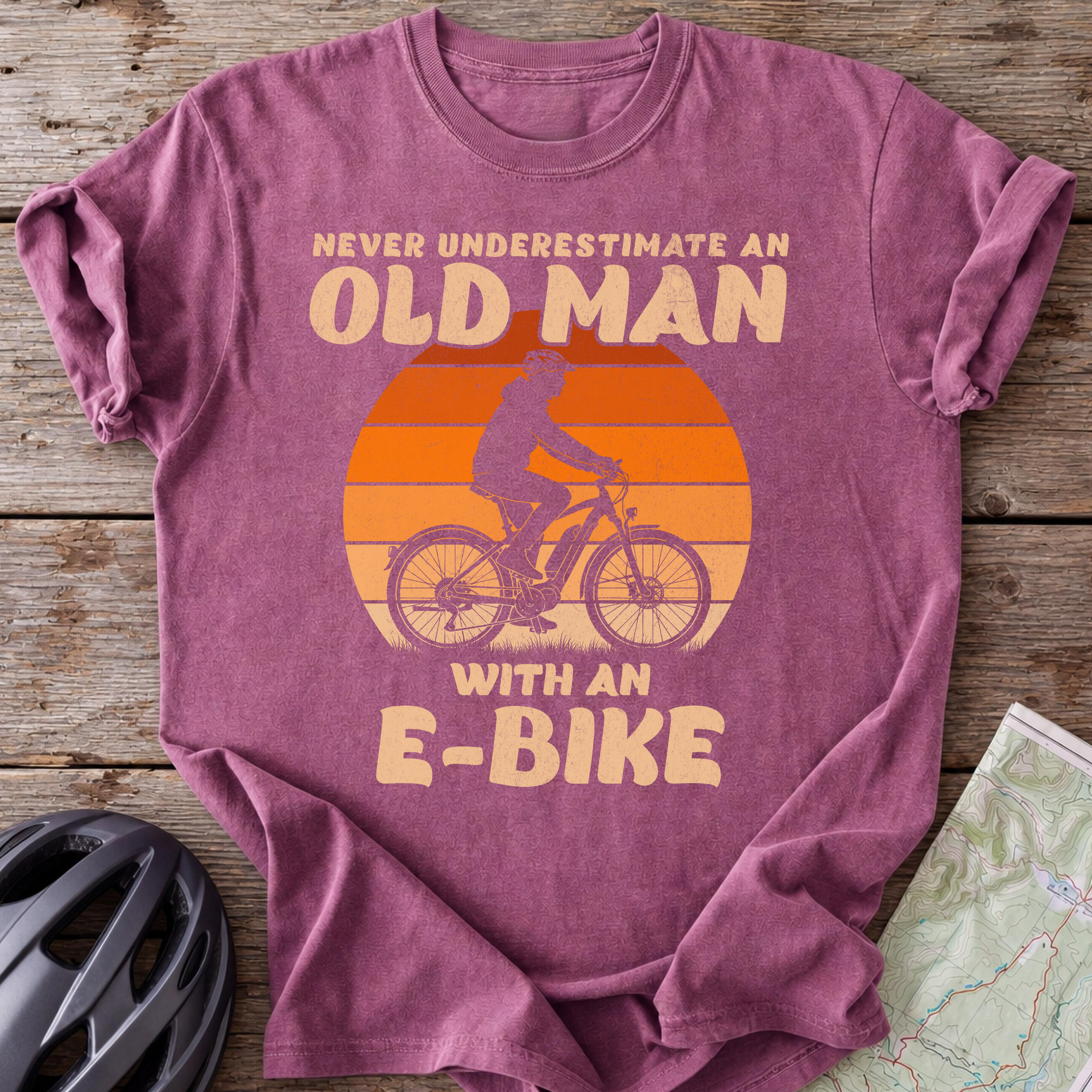 Old Man With An E-Bike T-shirt