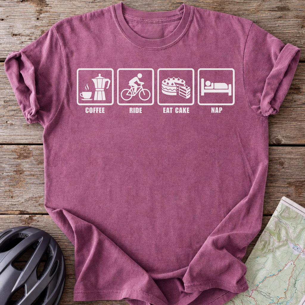 Coffee Ride Cake Nap T-shirt
