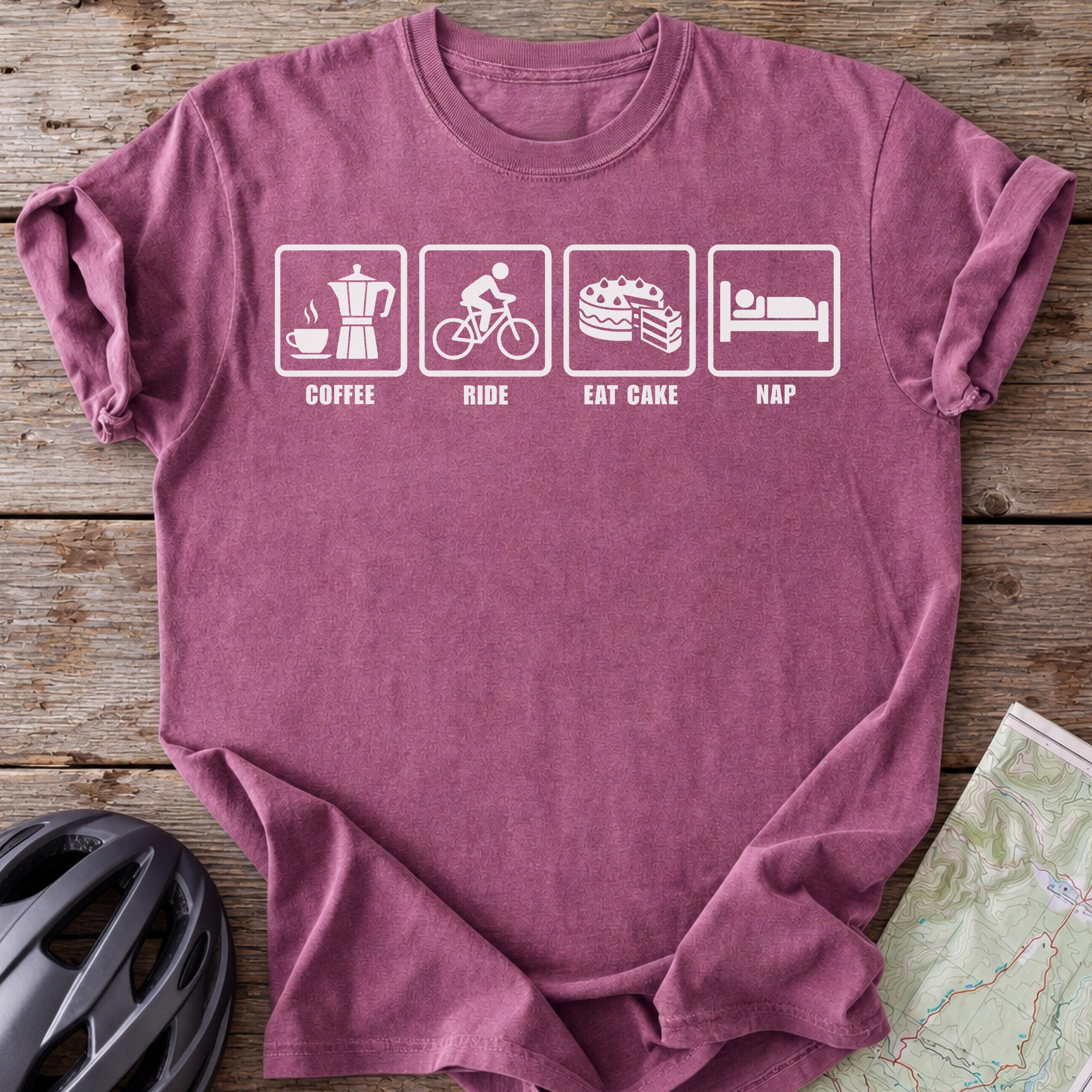 Coffee Ride Cake Nap T-shirt
