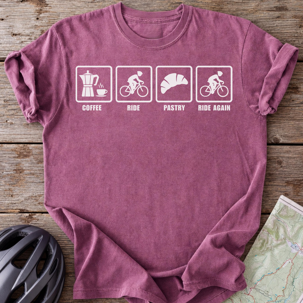 Coffee Ride Pastry Repeat T-shirt