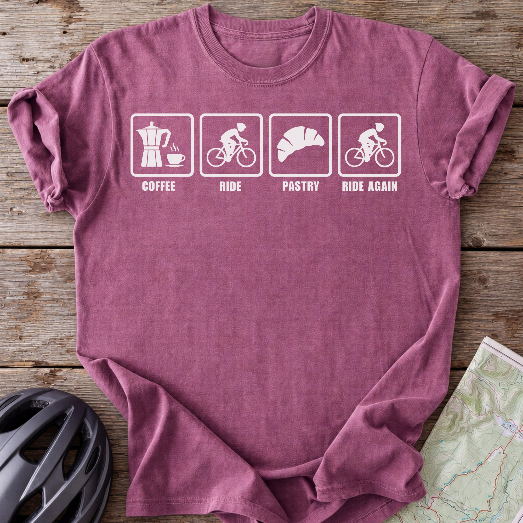 Coffee Ride Pastry Repeat T-shirt