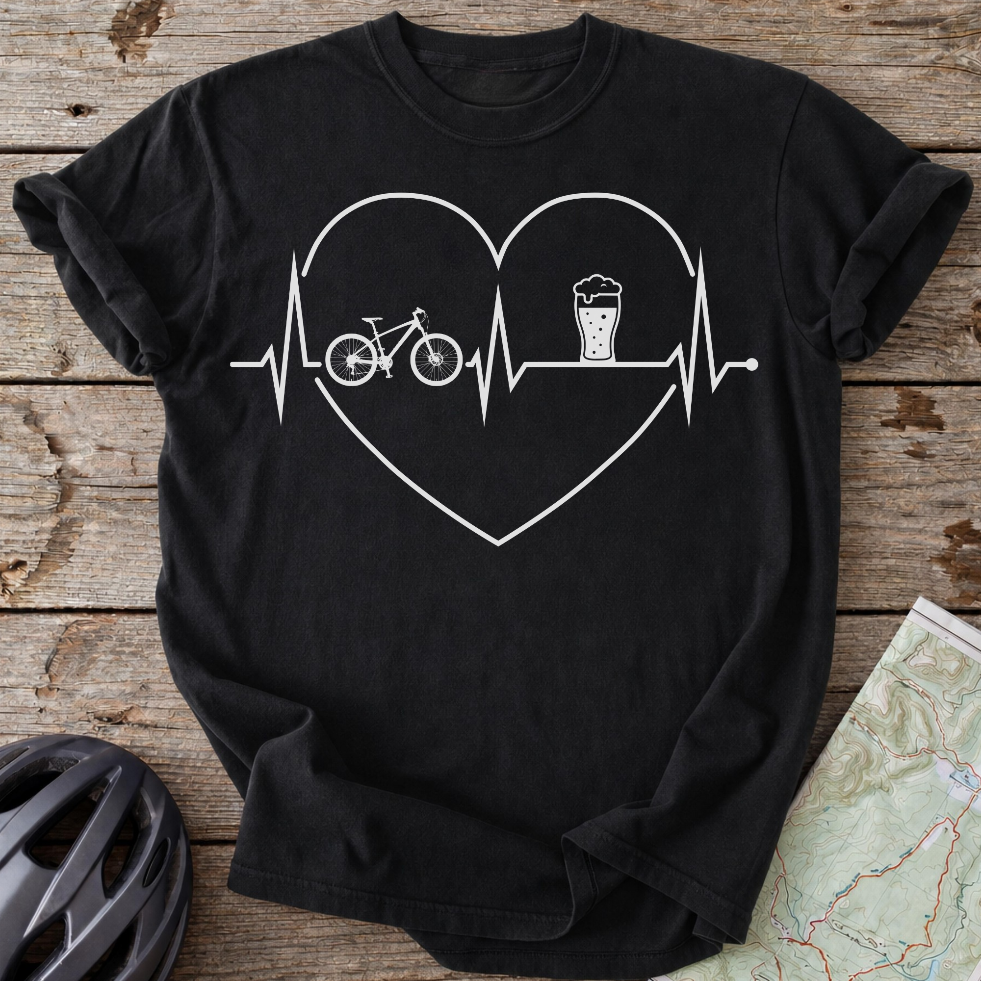 MTB And Beer Heart Pulse T-shirt