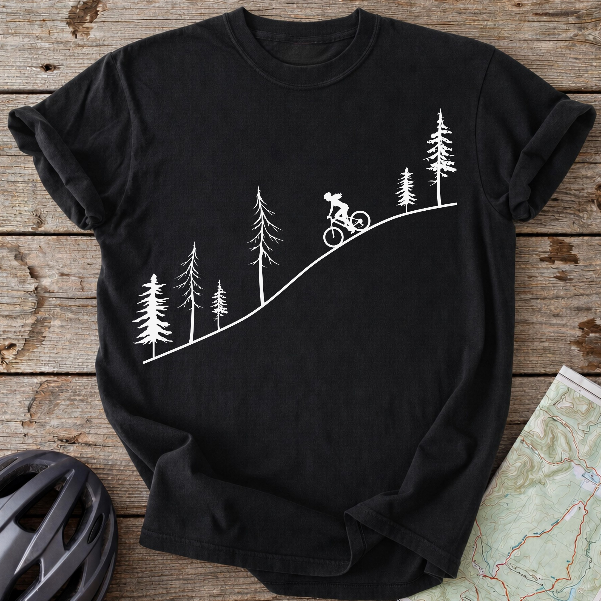 Female Autumn Pine Cycling T-shirt