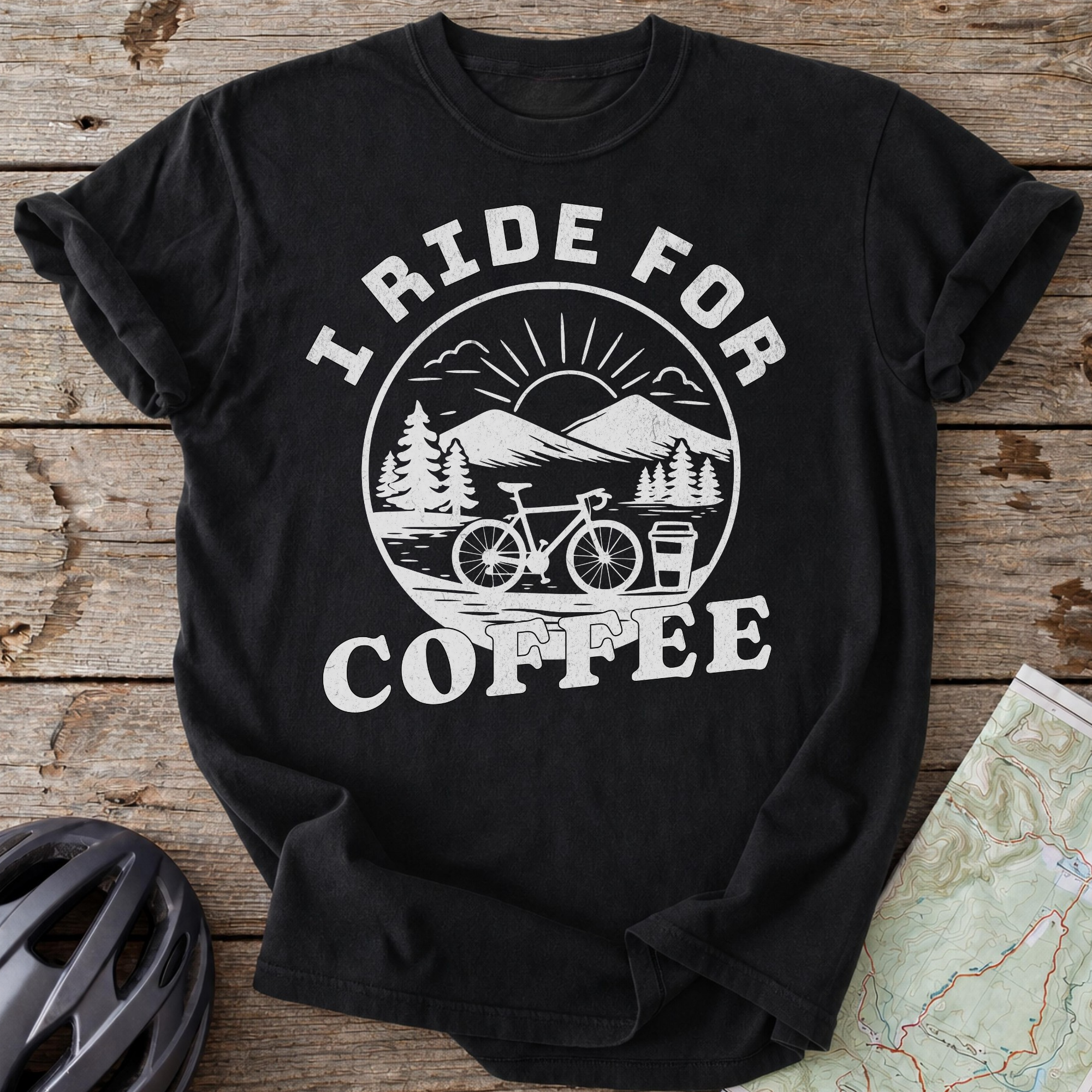 I Ride For Coffee Cycling T-shirt
