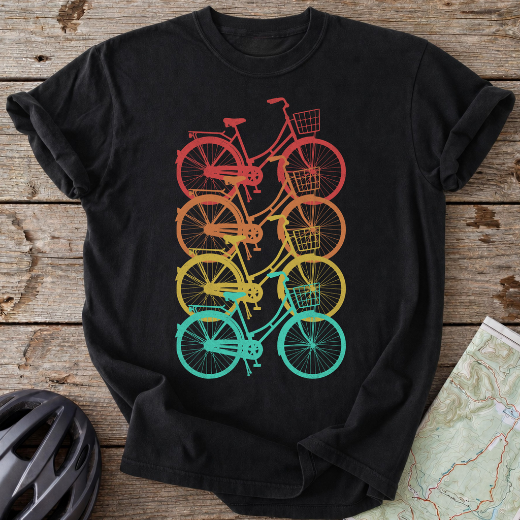 Classic Bikes In Retro Colors T-shirt