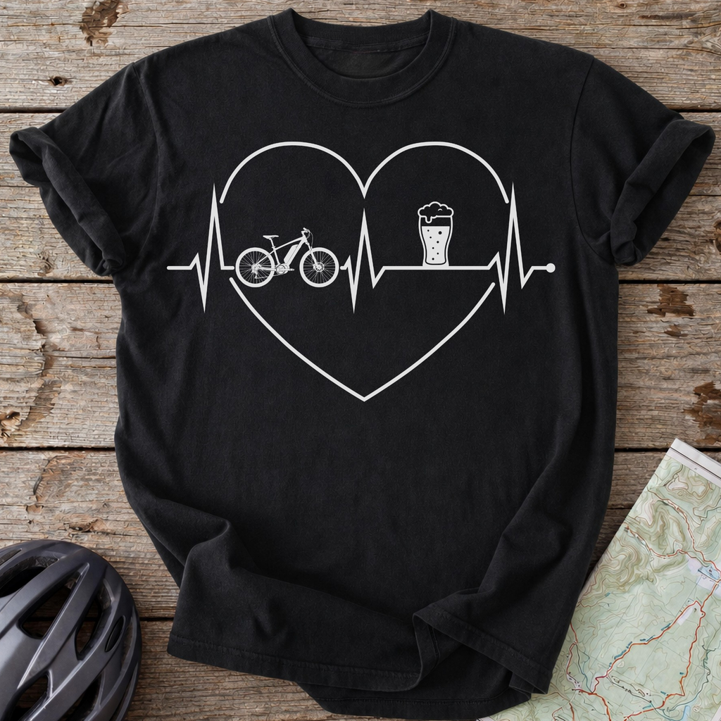 E-Bike And Beer Heart Pulse T-shirt