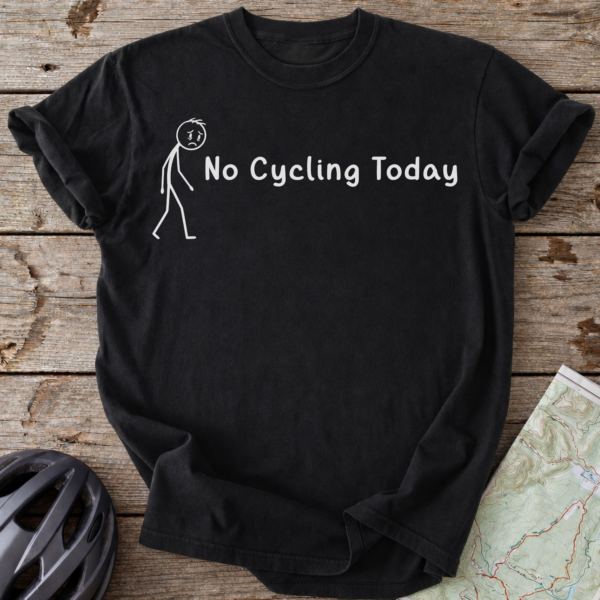 No Cycling Today Stickman T-shirt