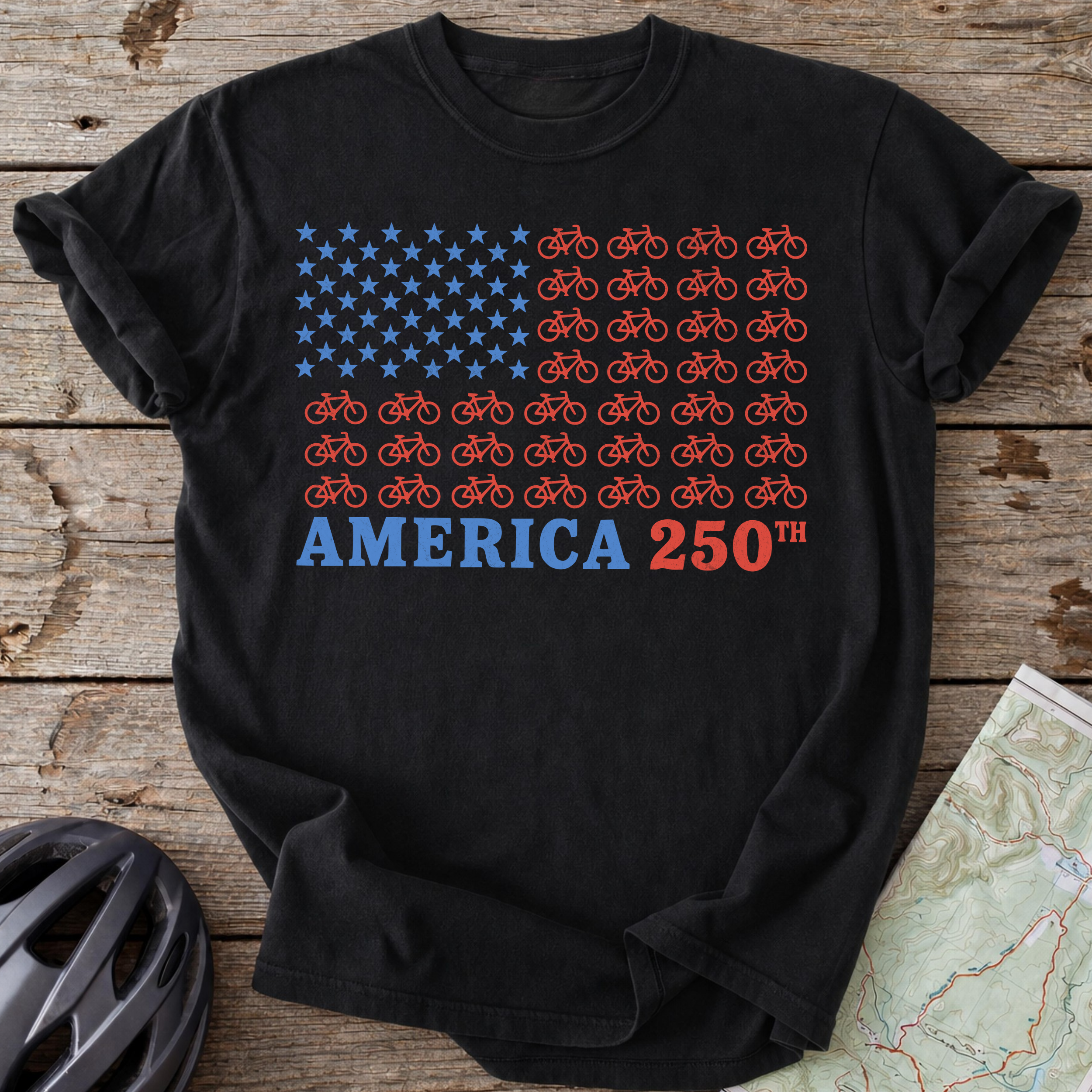 250th Bike Flag T-shirt