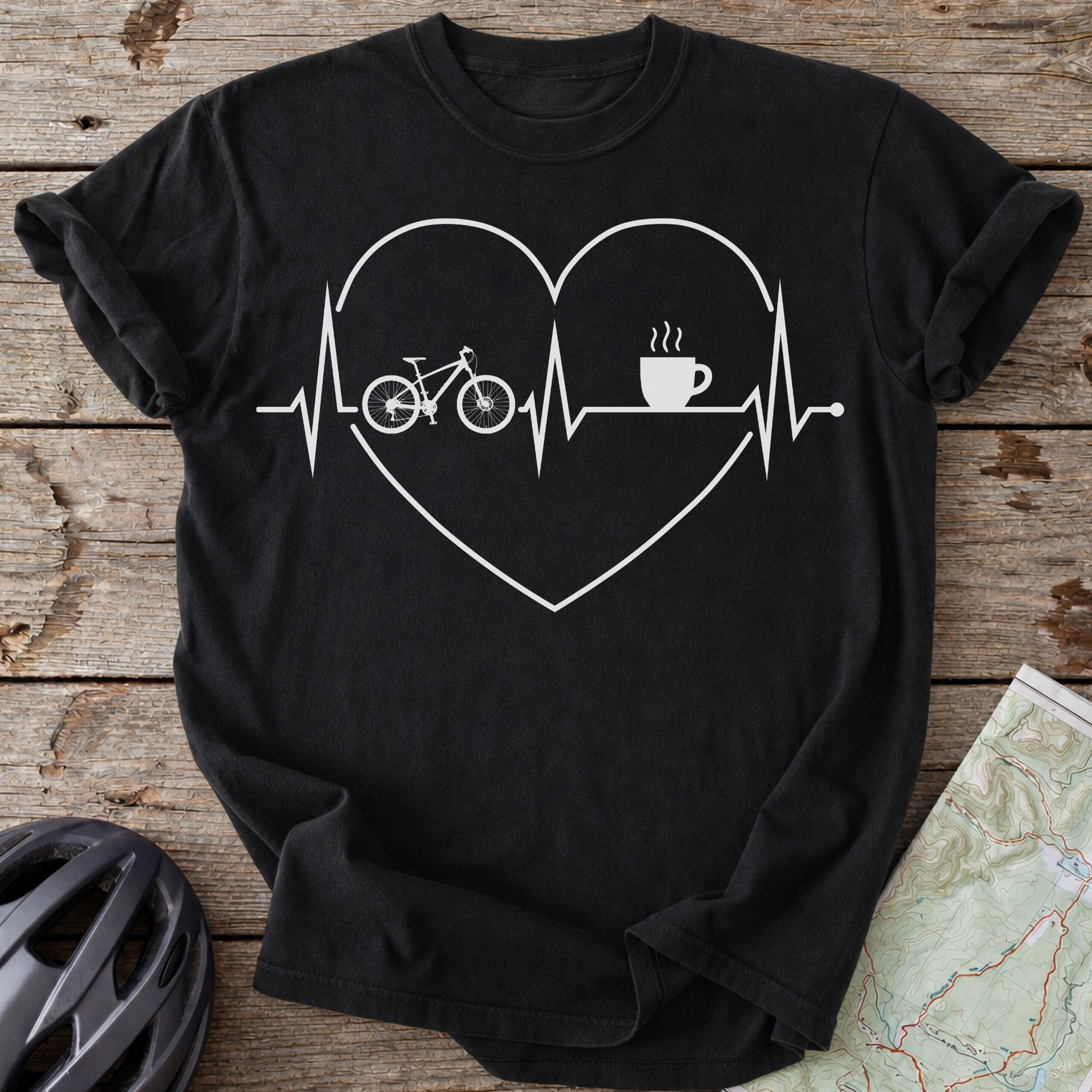 MTB And Coffee Heart Pulse T-shirt