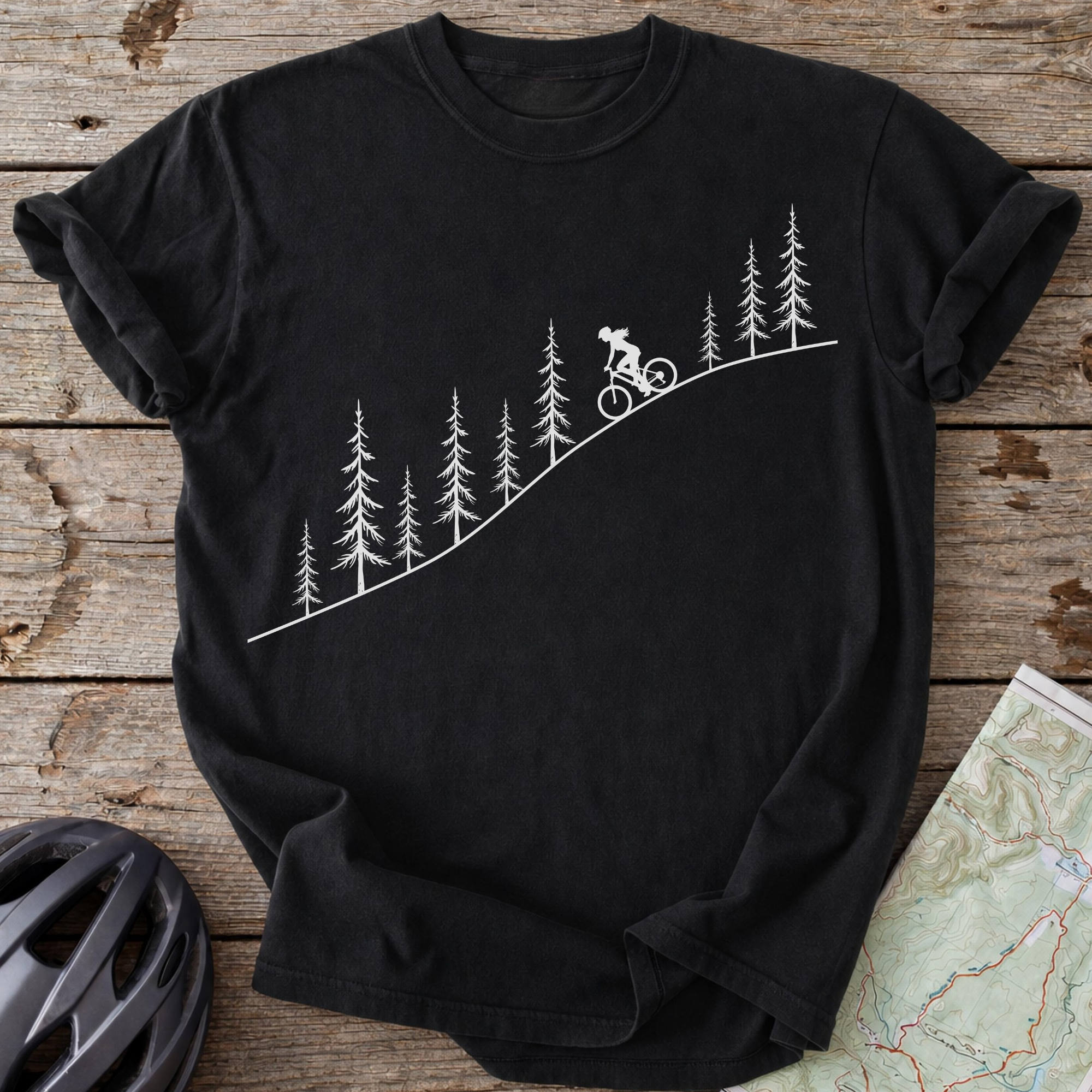 Female Mountain Pine Cycling  T-shirt
