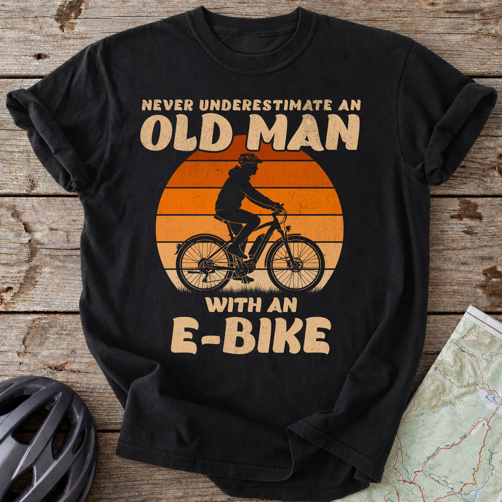 Old Man With An E-Bike T-shirt