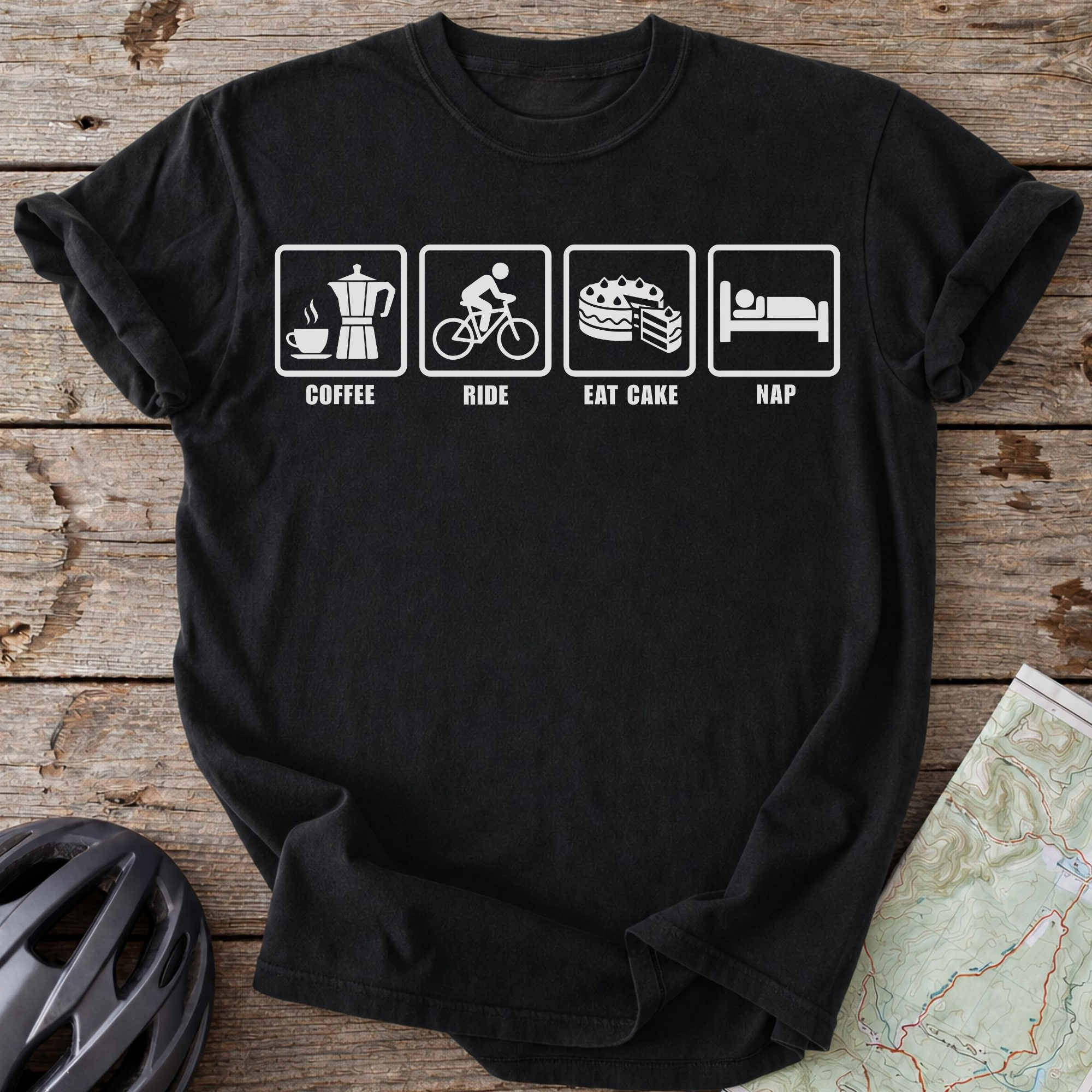 Coffee Ride Cake Nap T-shirt
