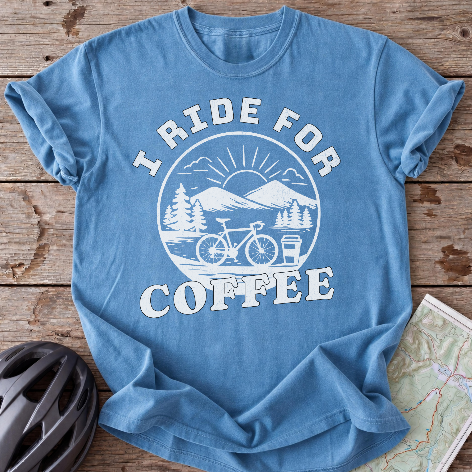 I Ride For Coffee Cycling T-shirt