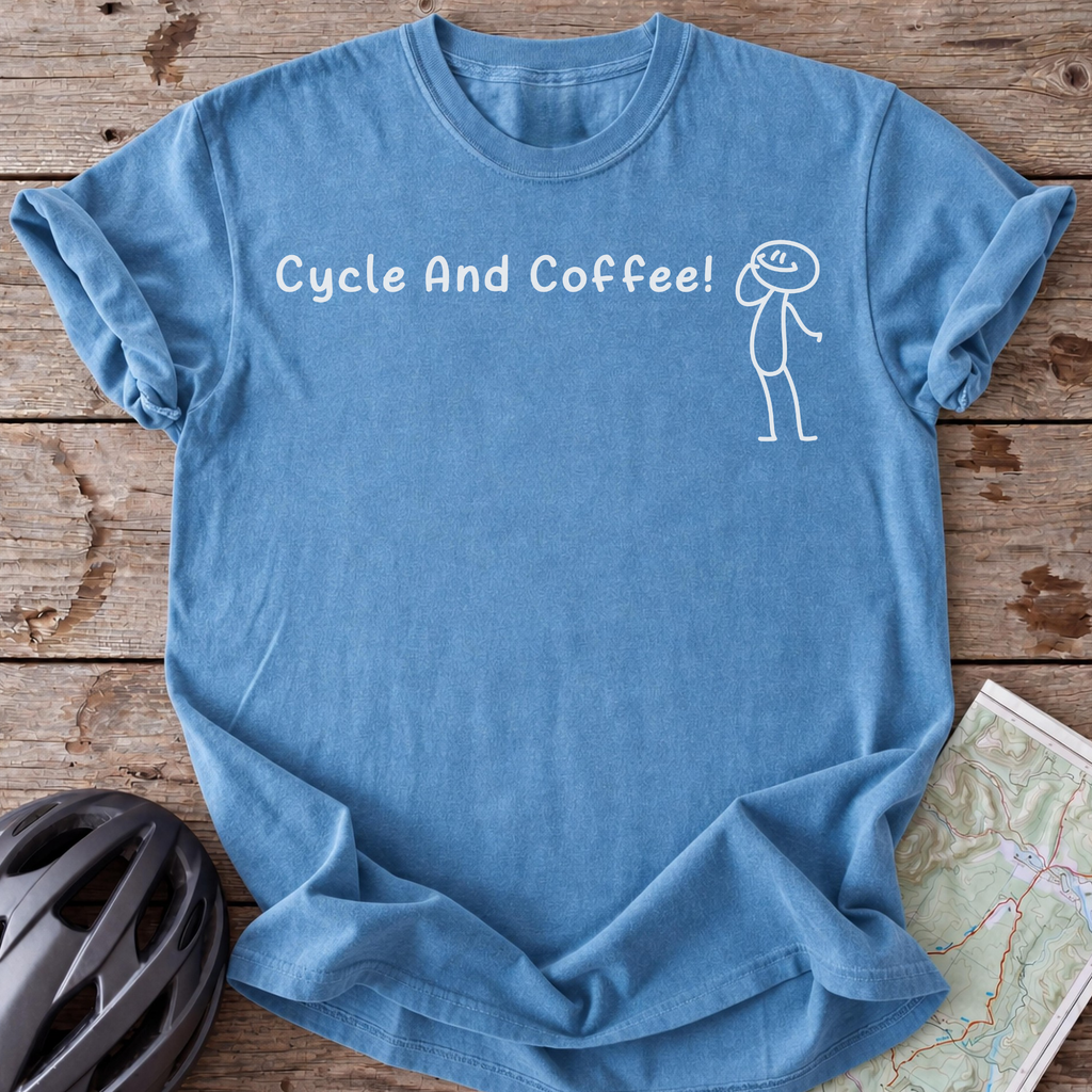 Cycle And Coffee Stickman T-shirt