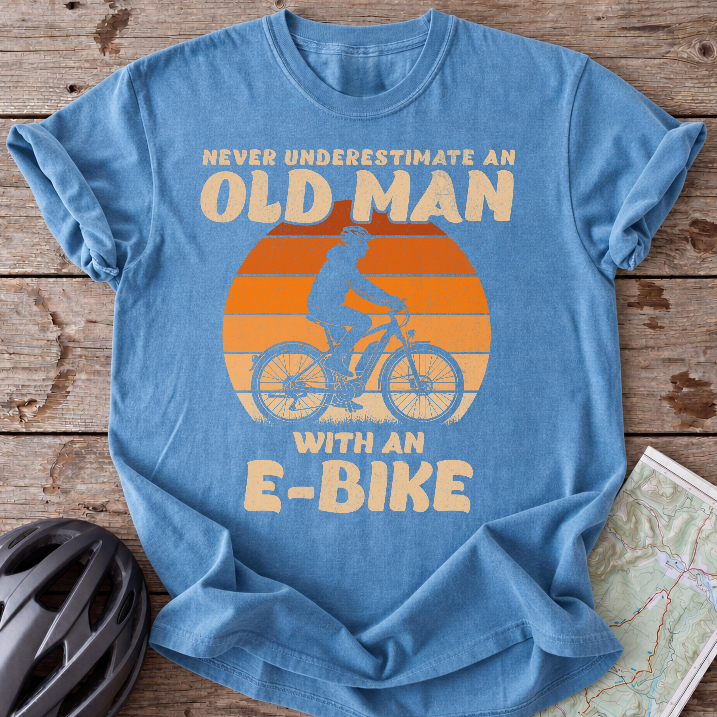 Old Man With An E-Bike T-shirt