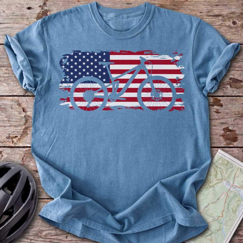USA Mountain Bike Flag T-Shirt