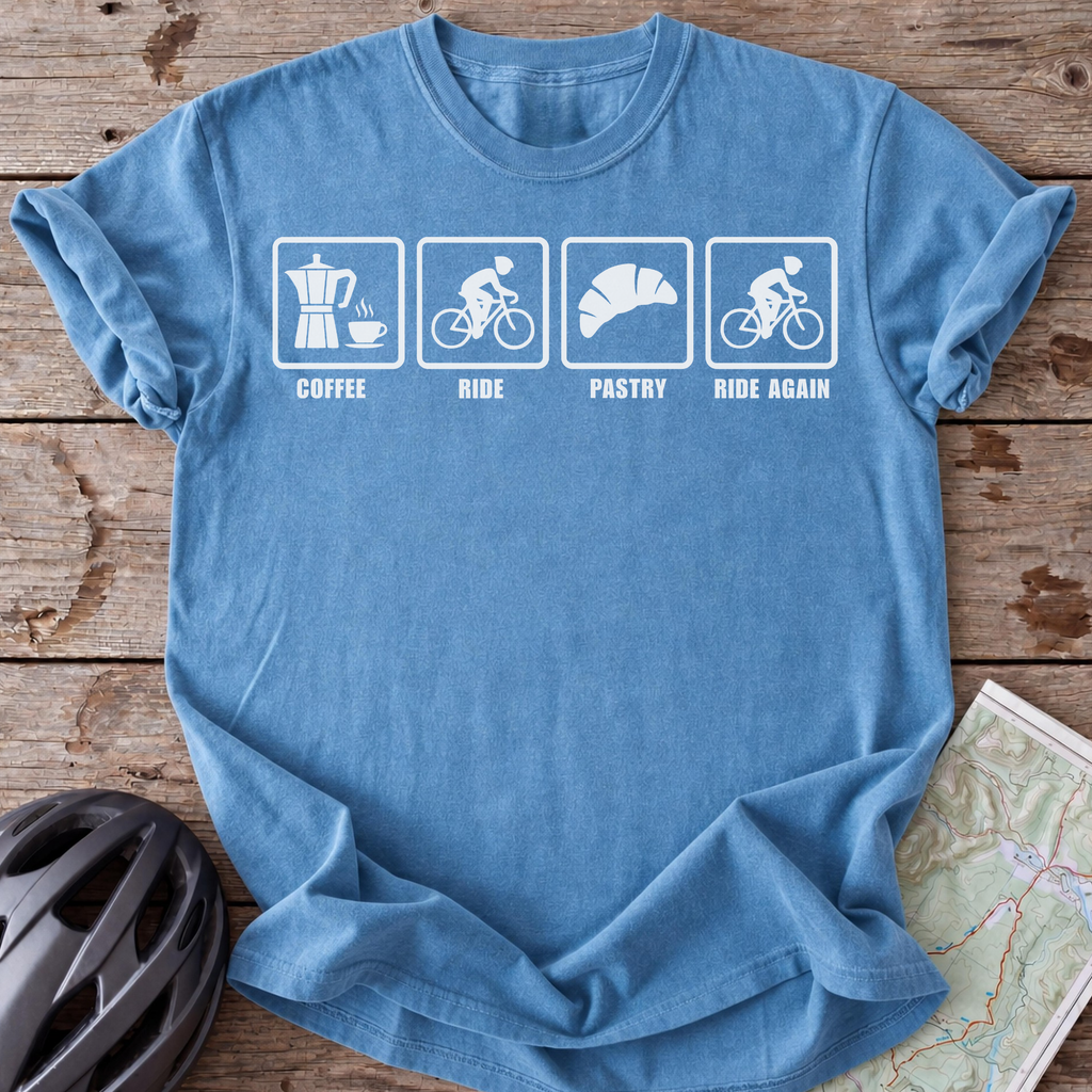 Coffee Ride Pastry Repeat T-shirt