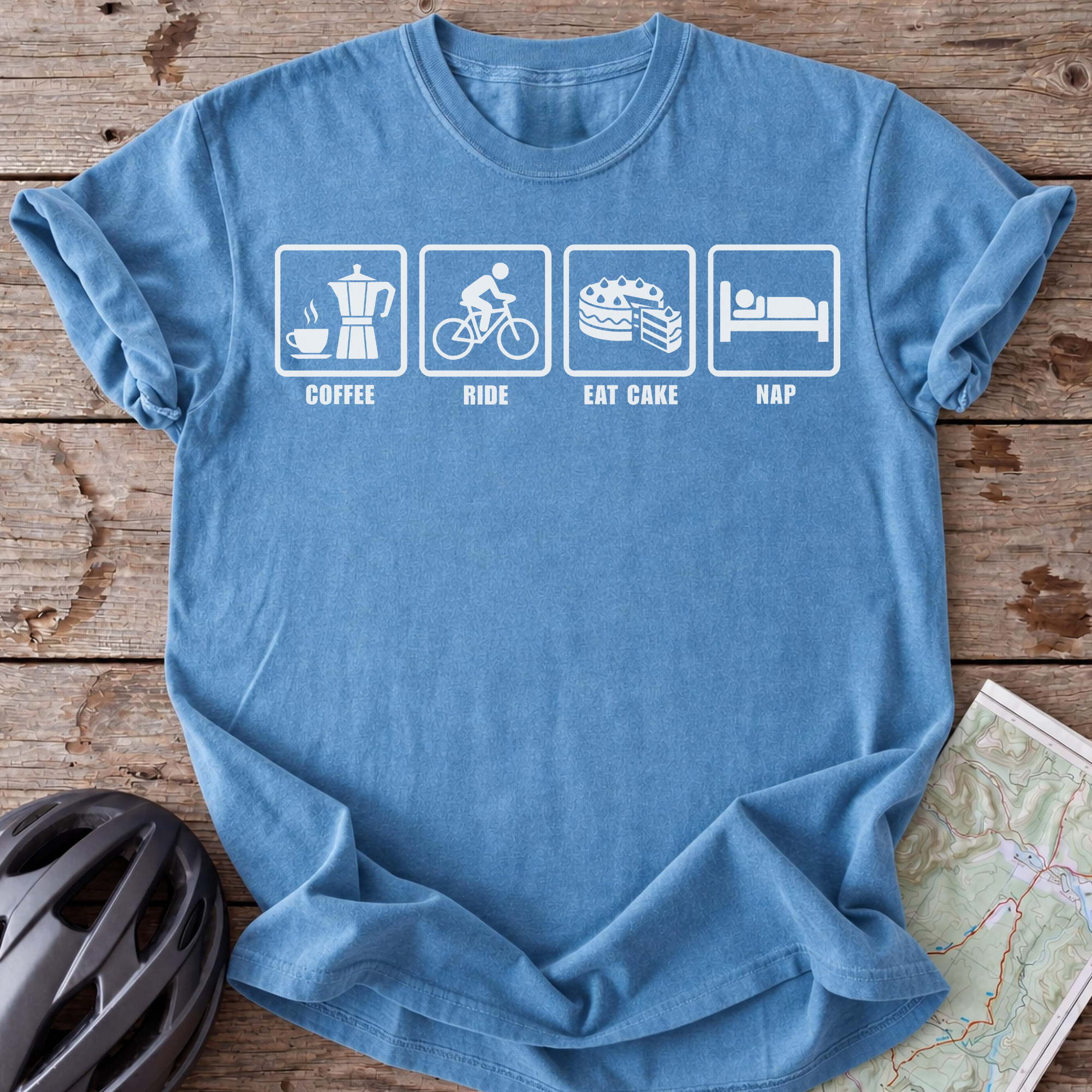 Coffee Ride Cake Nap T-shirt
