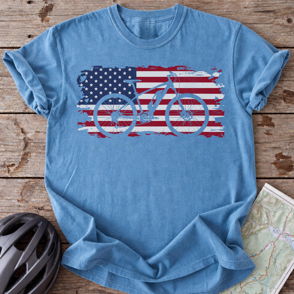 USA E-Bike Flag T-shirt