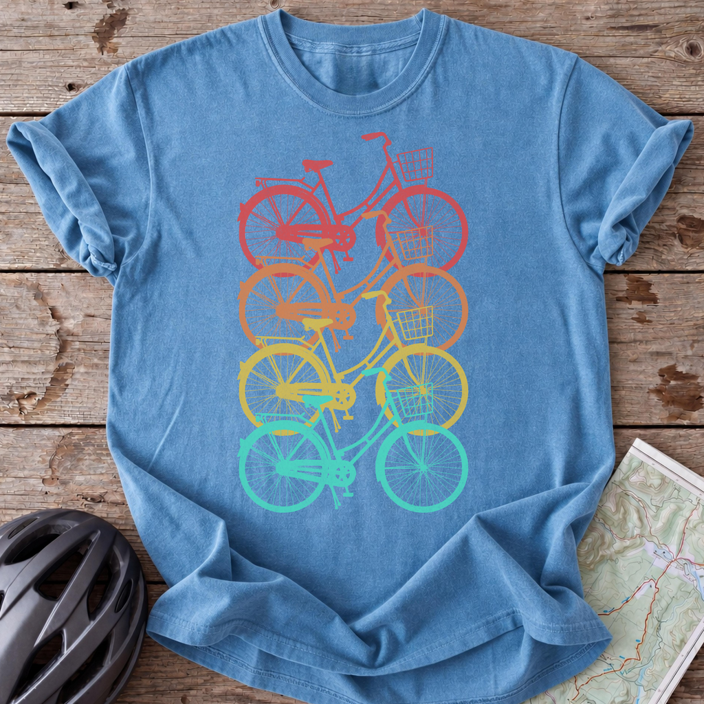 Classic Bikes In Retro Colors T-shirt
