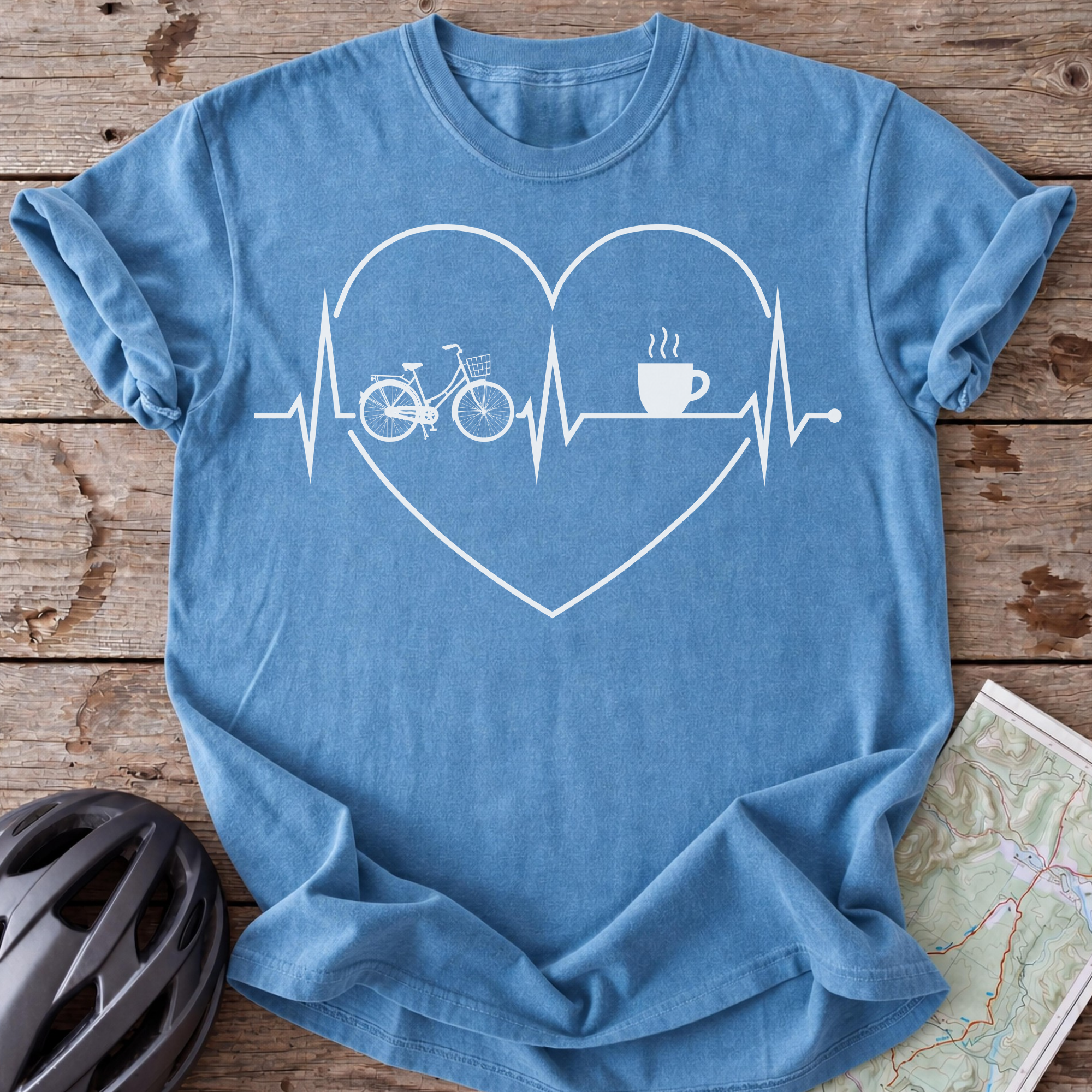 Classic Bike Coffee Heart T-shirt