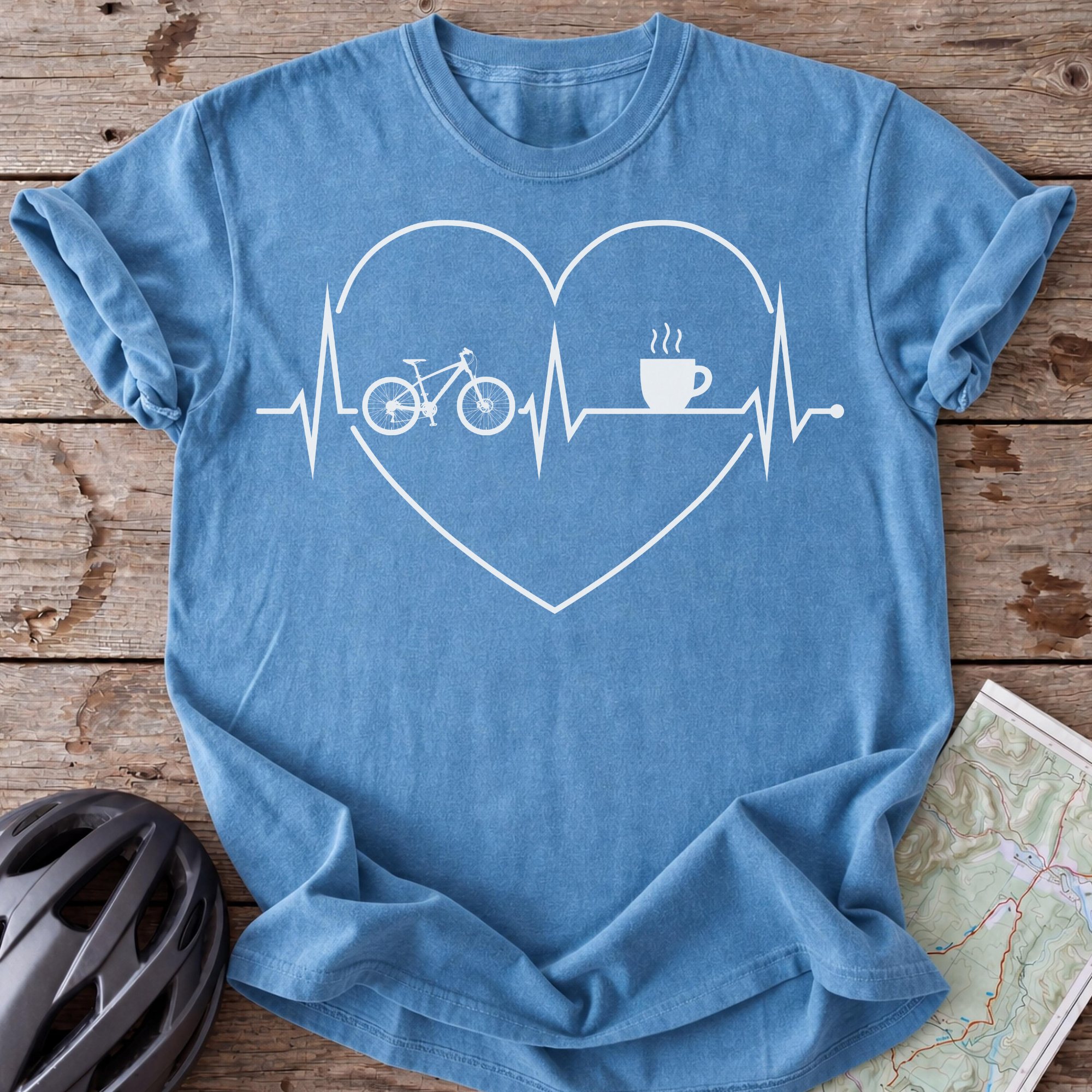 MTB And Coffee Heart Pulse T-shirt