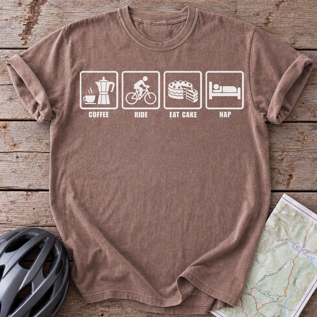 Coffee Ride Cake Nap T-shirt