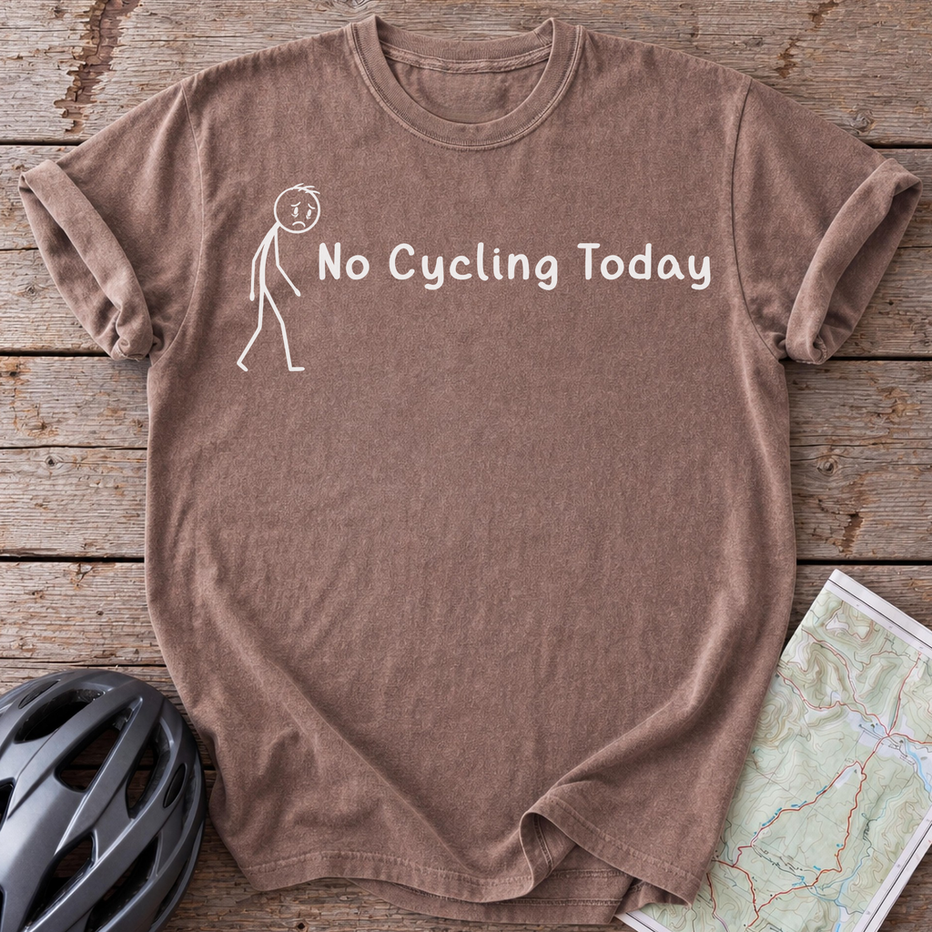 No Cycling Today Stickman T-shirt
