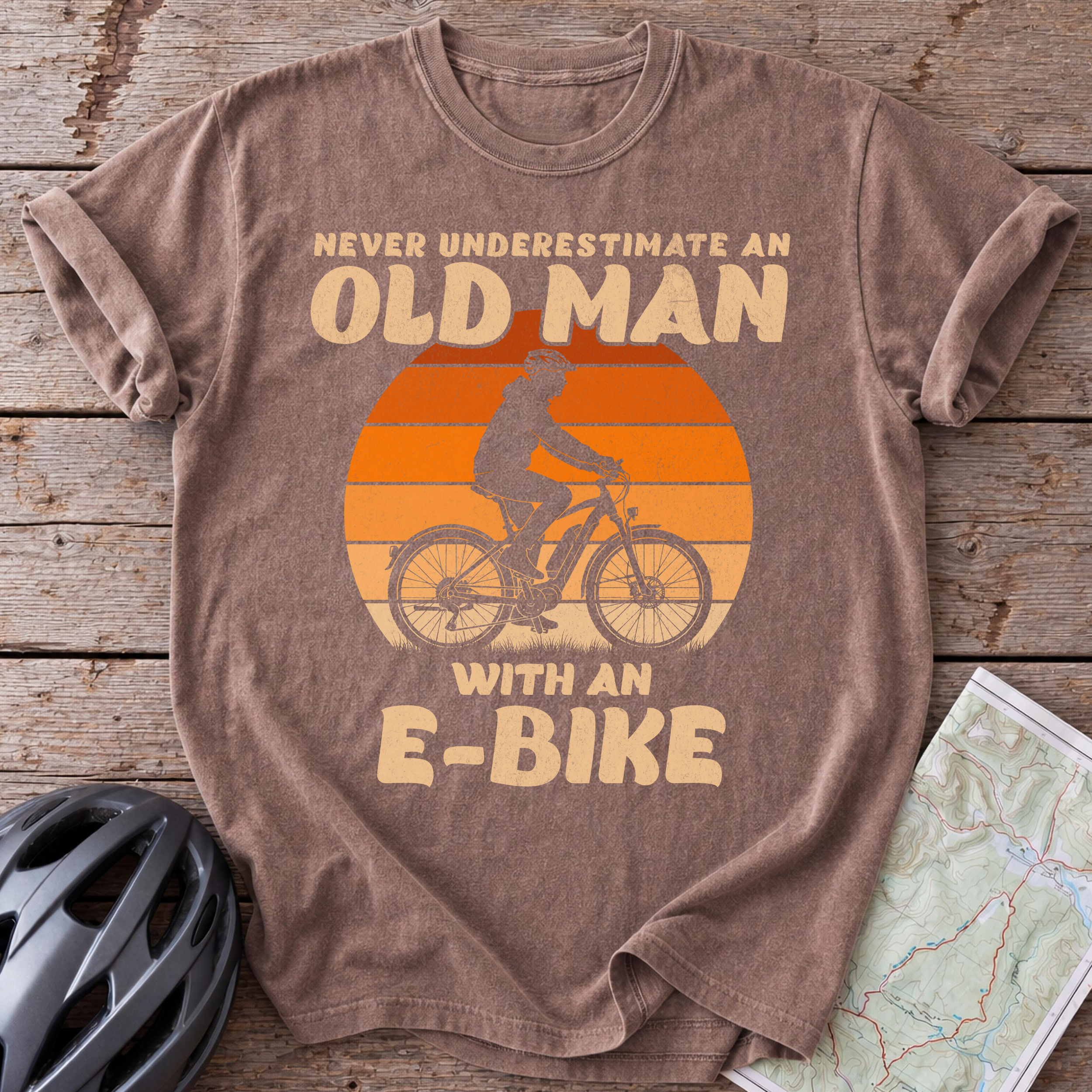 Old Man With An E-Bike T-shirt