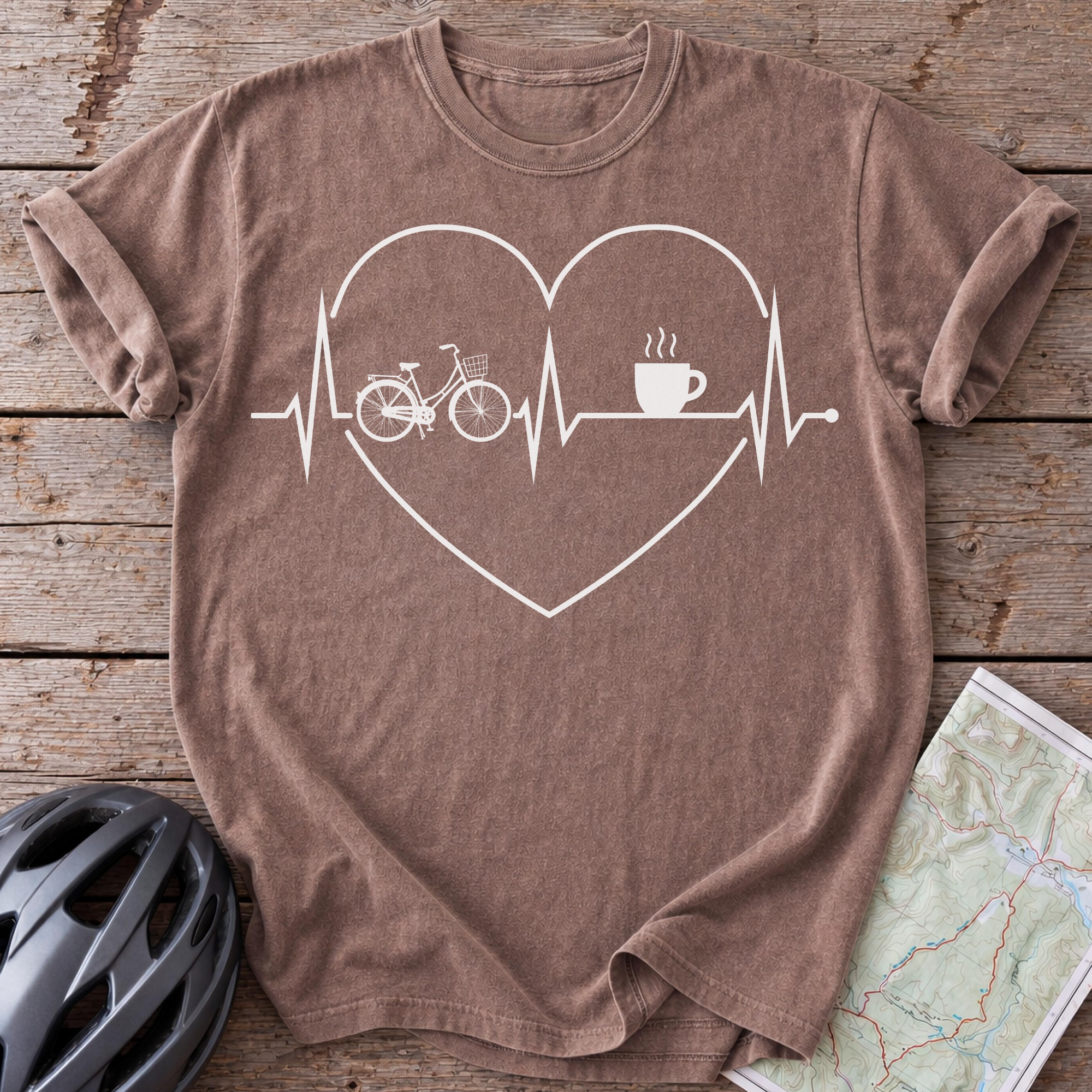 Classic Bike Coffee Heart T-shirt