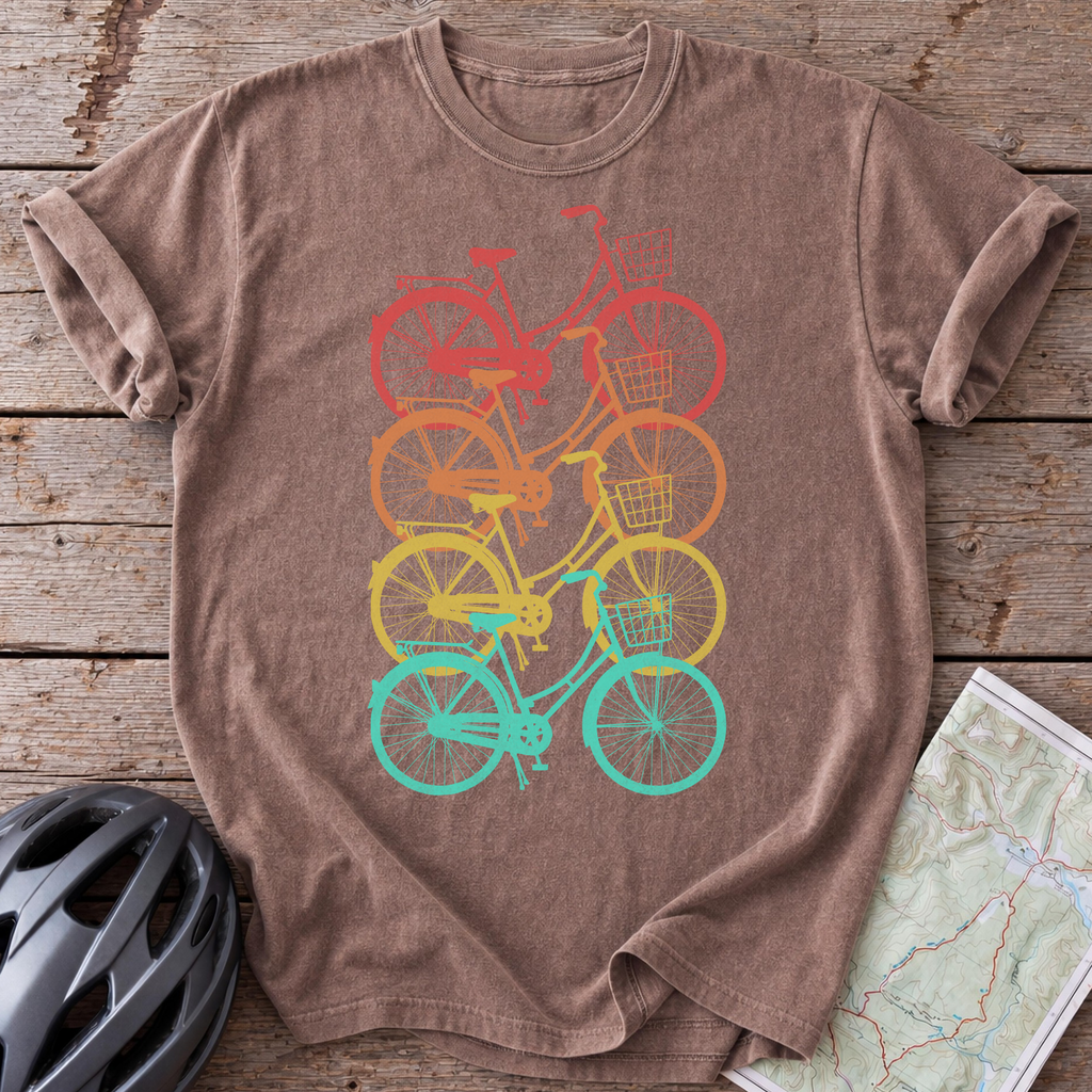 Classic Bikes In Retro Colors T-shirt