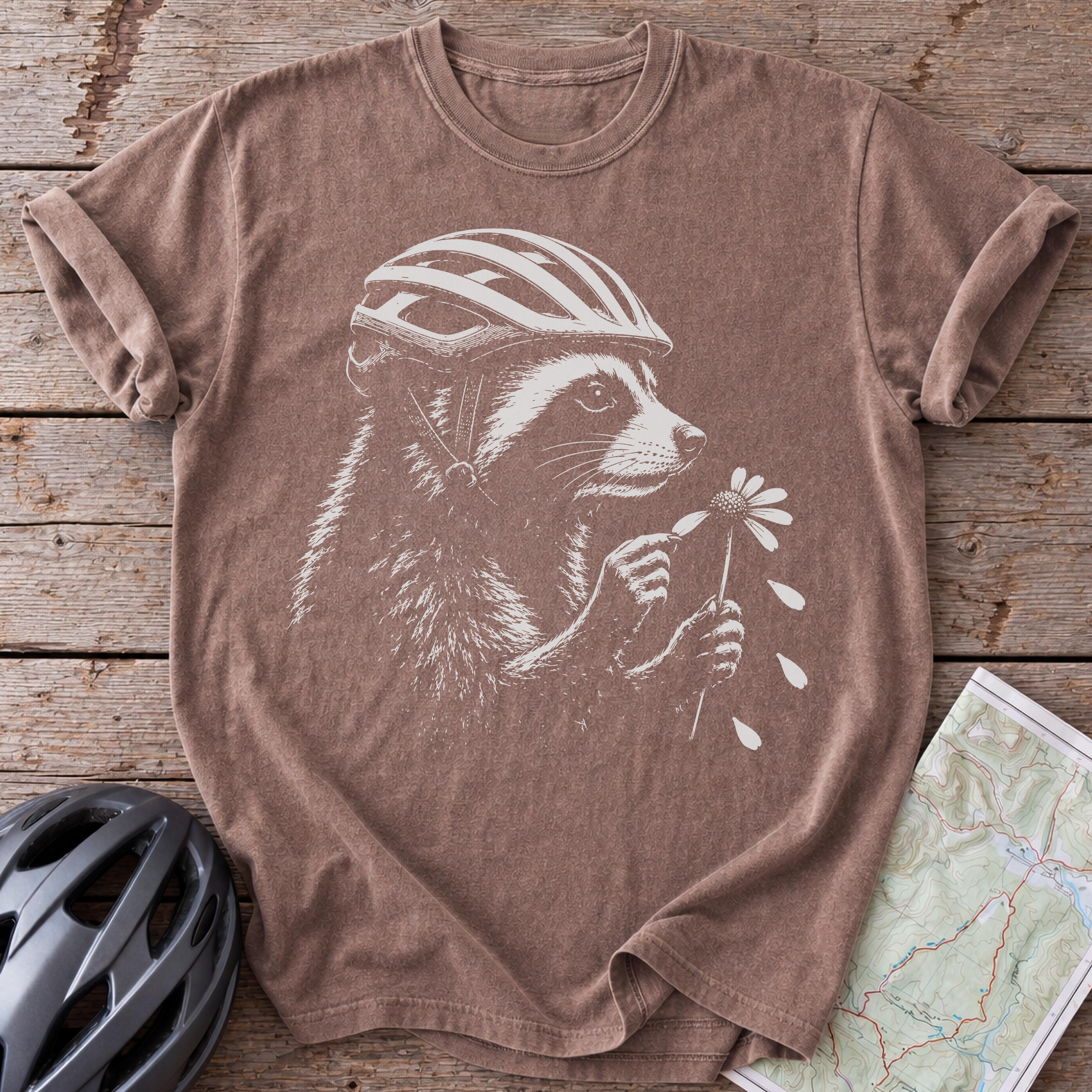 Racoon And Flower T-shirt