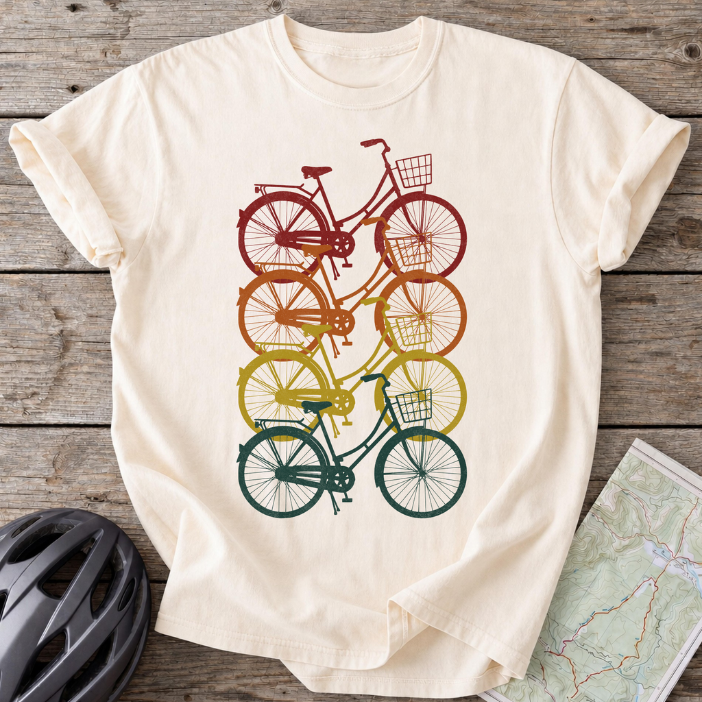Classic Bikes In Retro Colors T-shirt