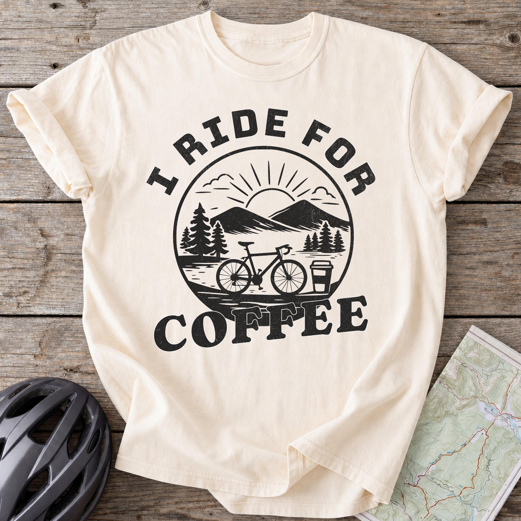 I Ride For Coffee Cycling T-shirt