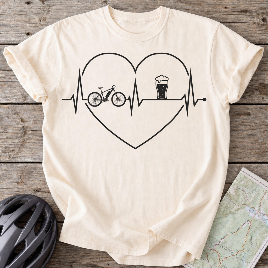 E-Bike And Beer Heart Pulse T-shirt
