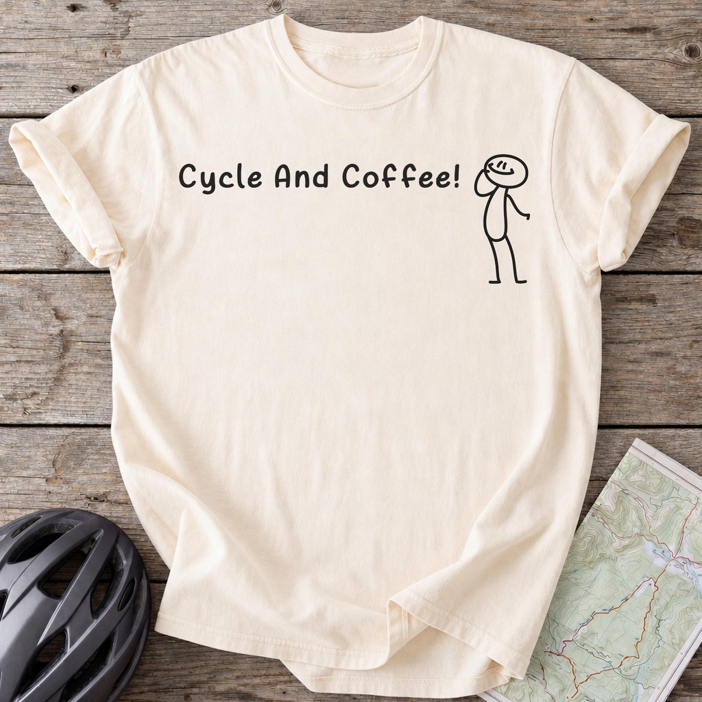 Cycle And Coffee Stickman T-shirt