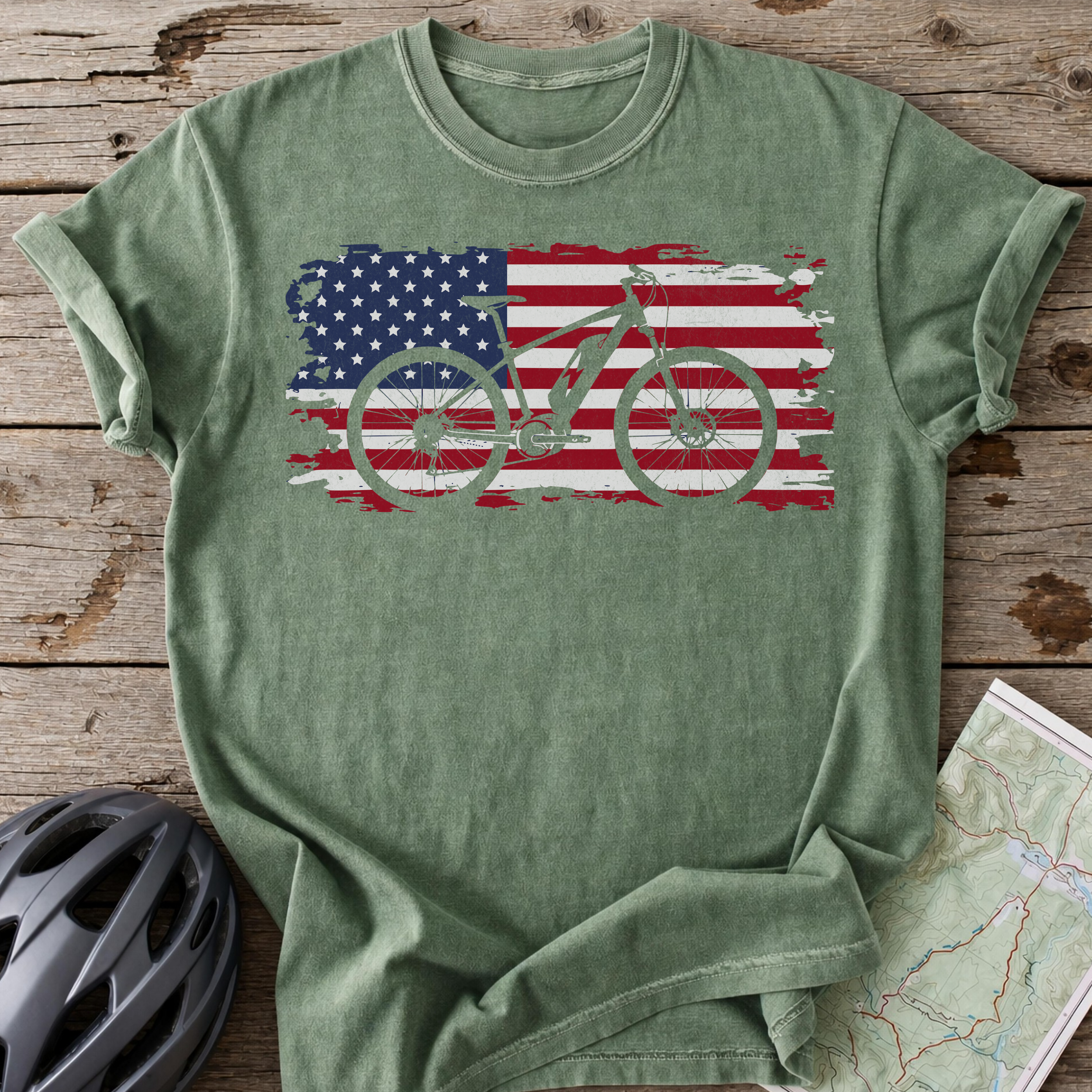 USA E-Bike Flag T-shirt