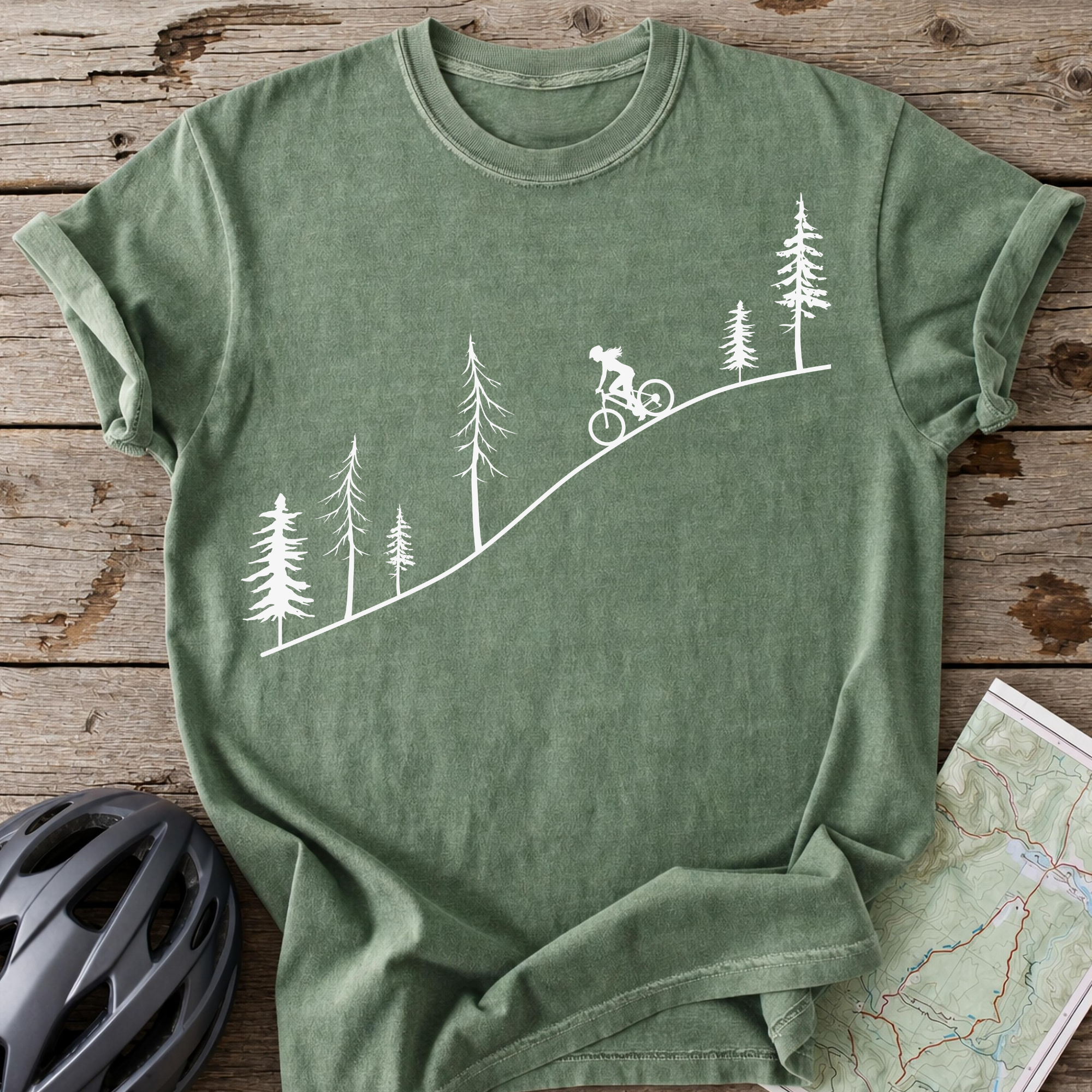 Female Autumn Pine Cycling T-shirt