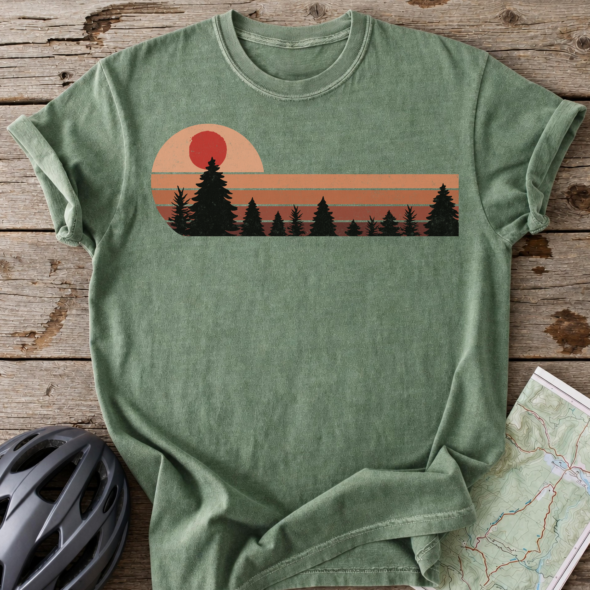 Vintage Red Sunset T-shirt