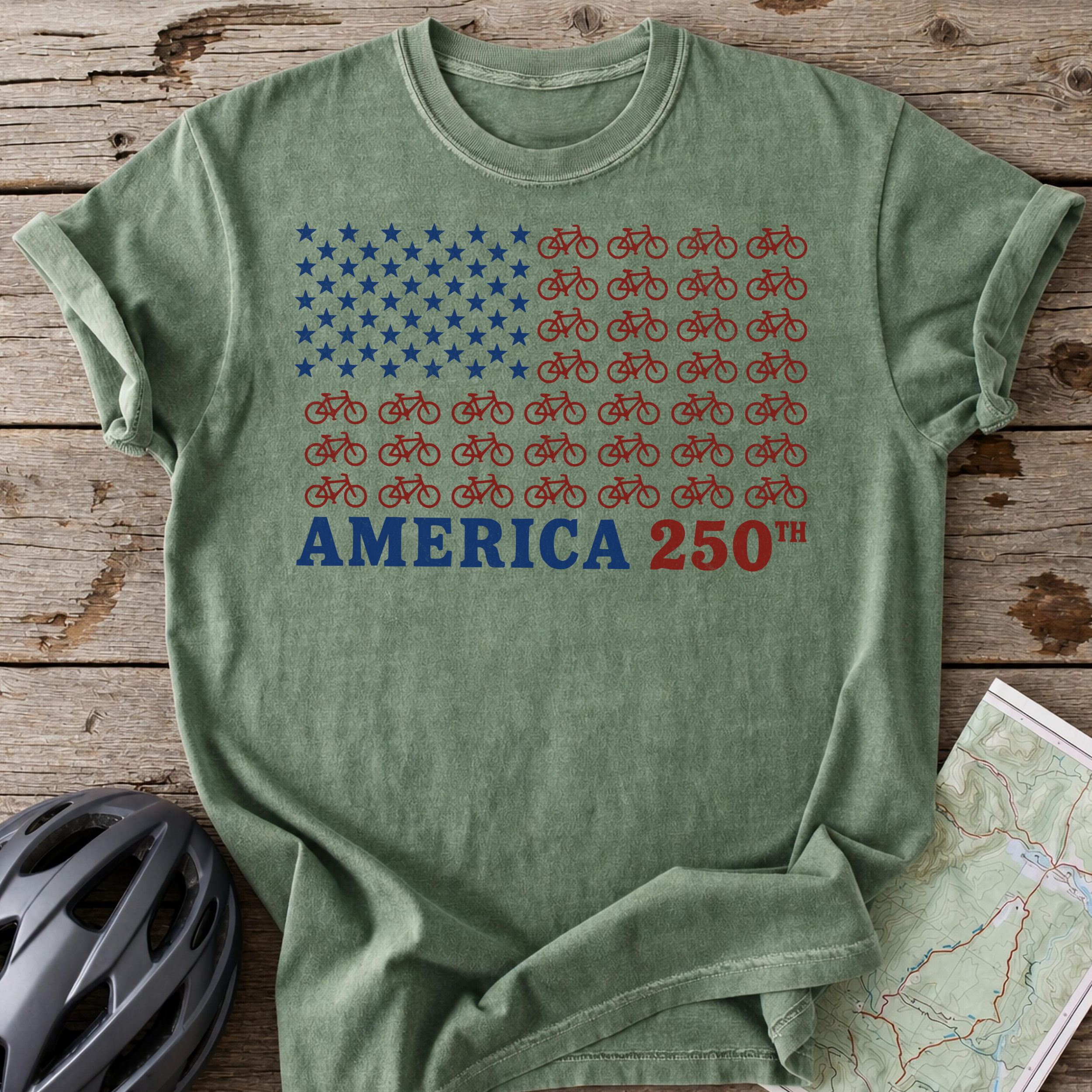 250th Bike Flag T-shirt