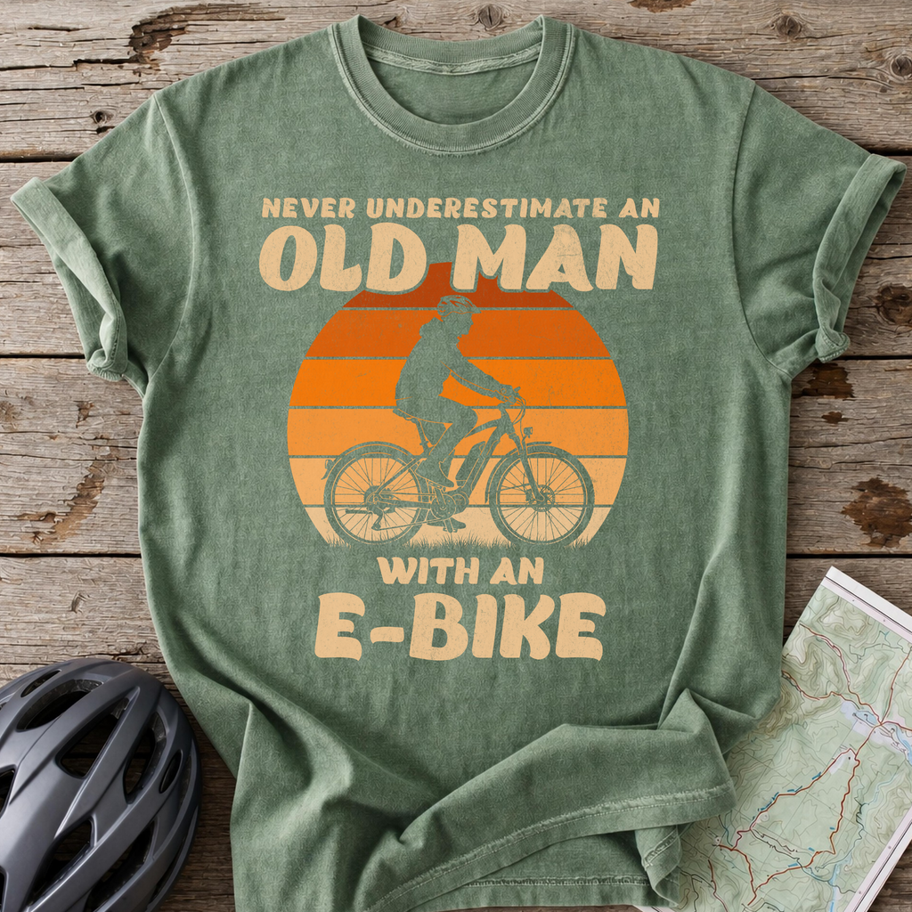 Old Man With An E-Bike T-shirt