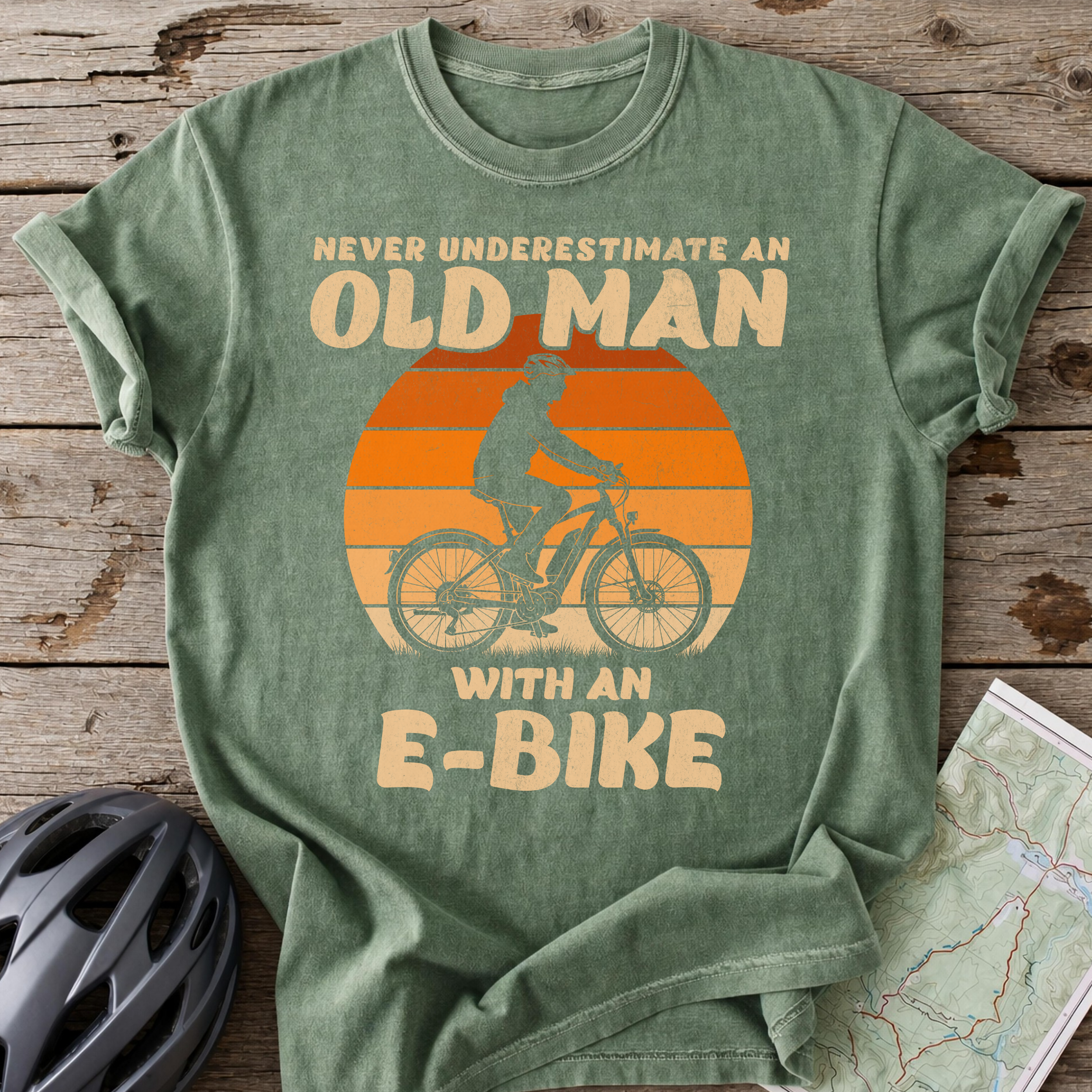 Old Man With An E-Bike T-shirt