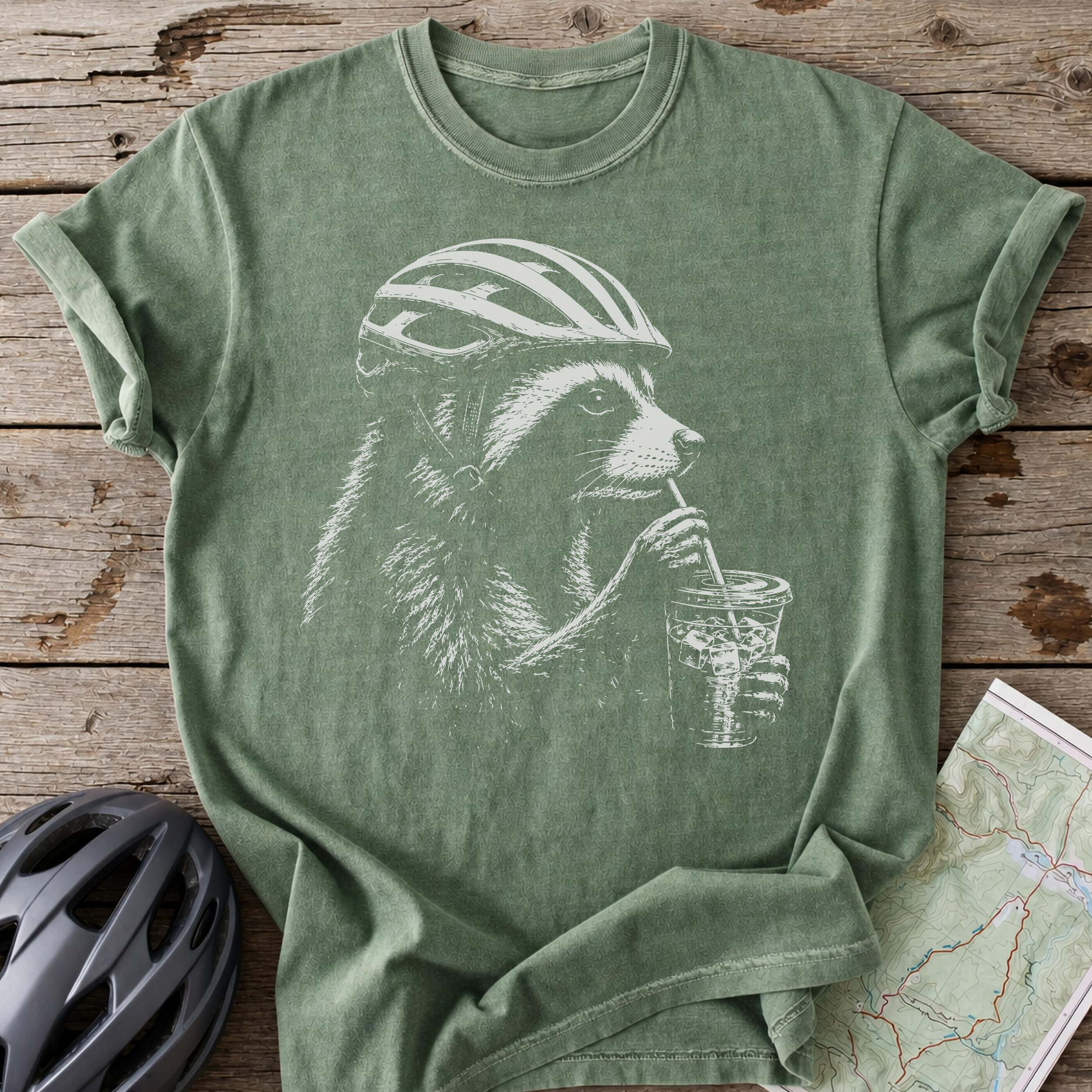 Racoon Needs Iced Coffee T-shirt