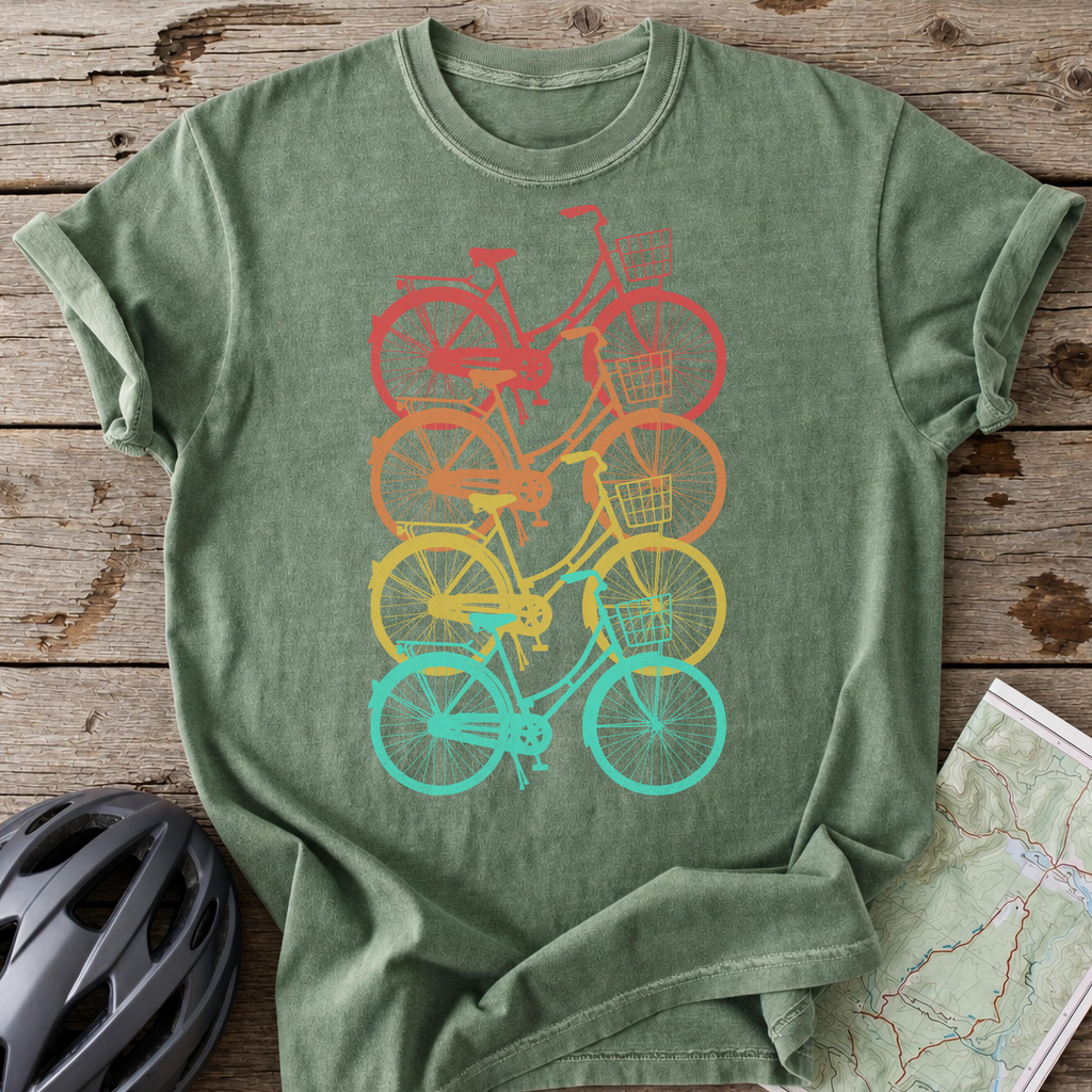 Classic Bikes In Retro Colors T-shirt