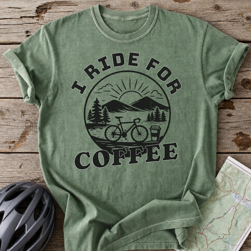 I Ride For Coffee Cycling T-shirt