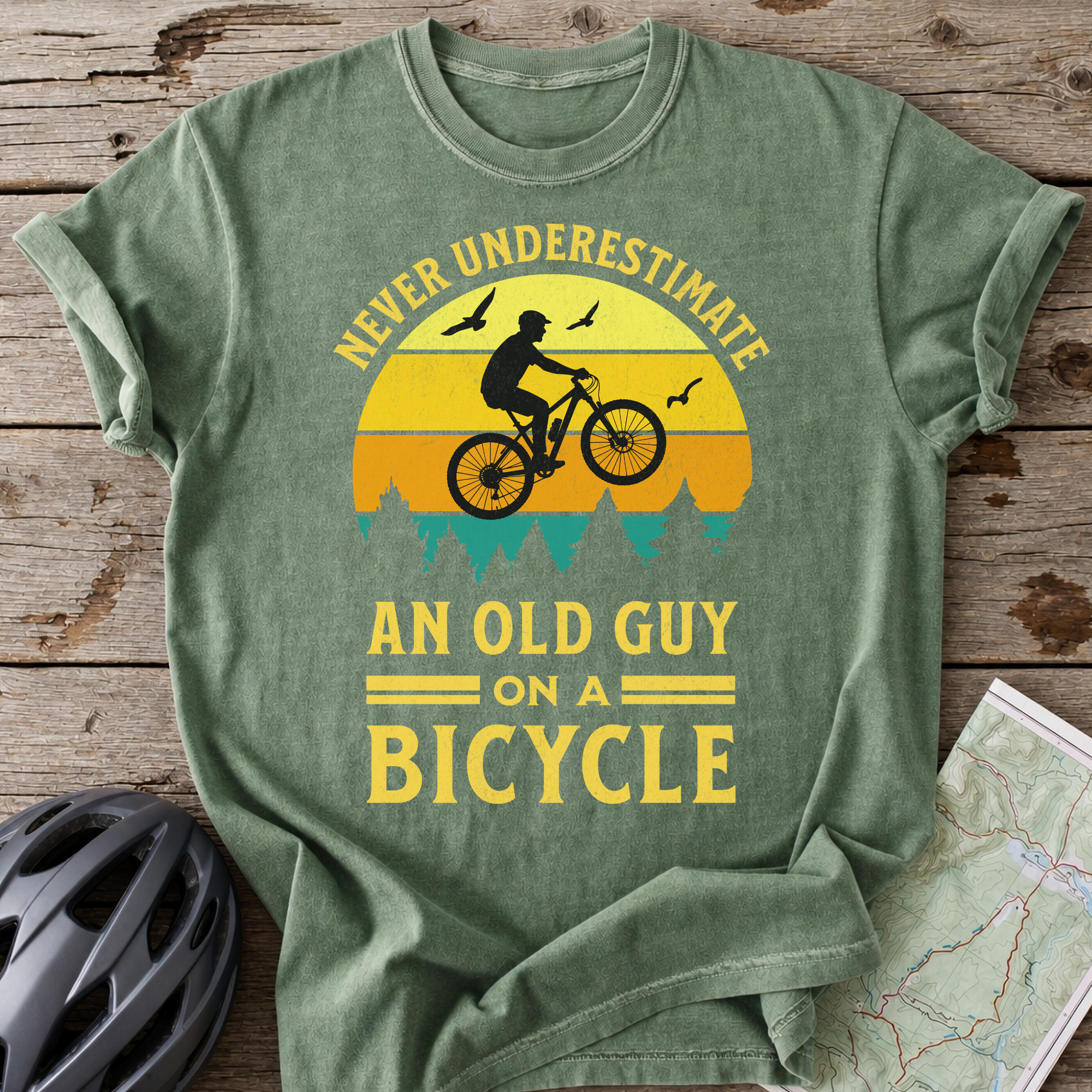 Old Man On A Bicycle T-shirt